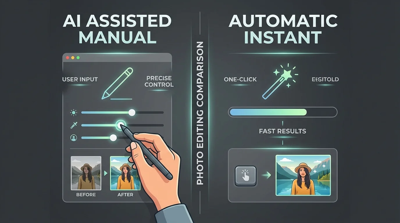 AI辅助修图和全自动修图有什么区别？半自动才是高手的选择