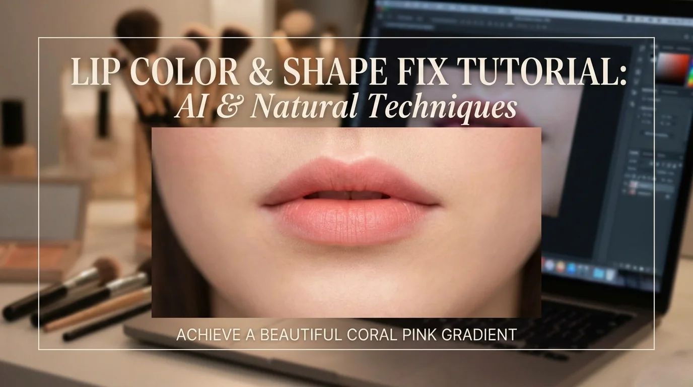 AI修图修嘴巴教程：唇色、唇形、微笑弧度调整技巧