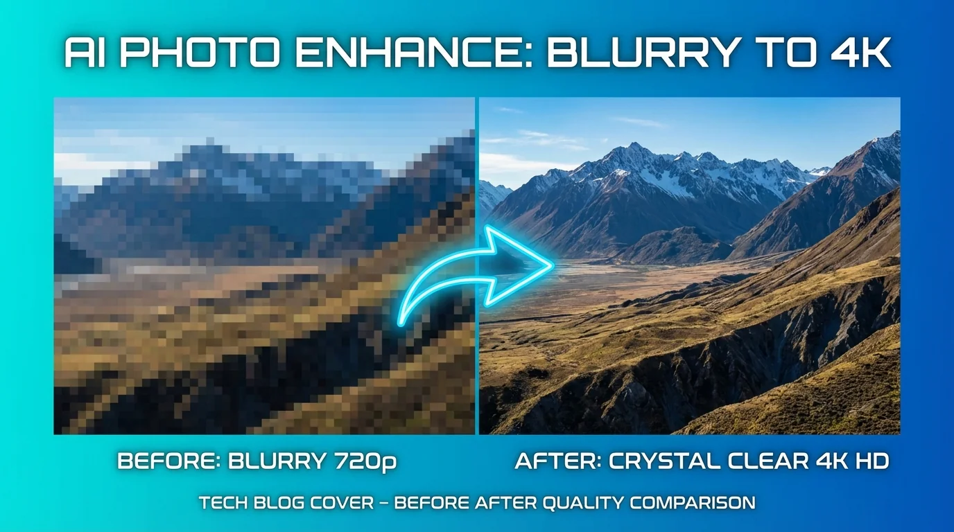 修图AI高清化实测：模糊照片变4K清晰的3种方法和真实效果 - FlowPix