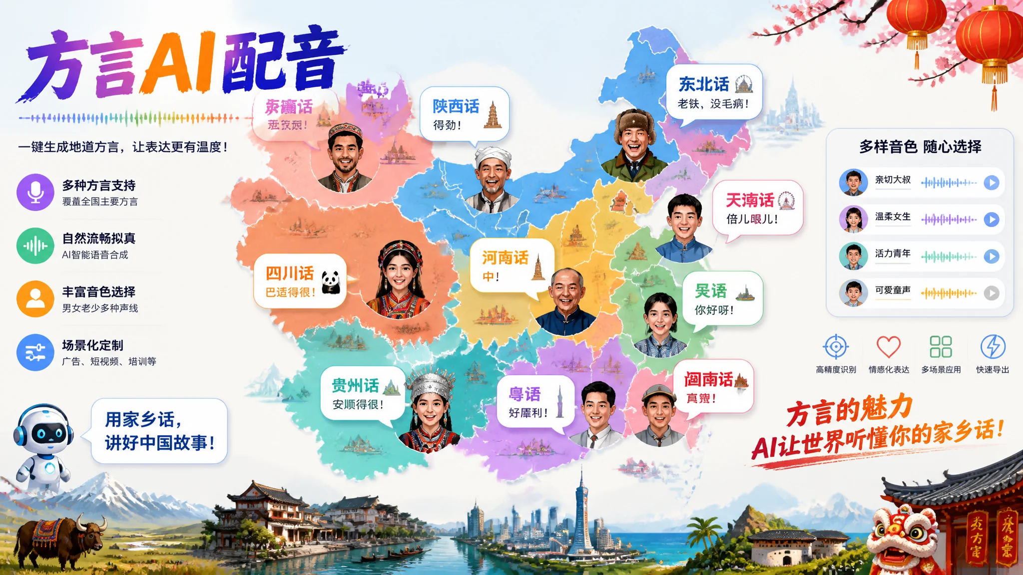 短视频中方言AI配音怎么做？5种方言的AI合成实操教程