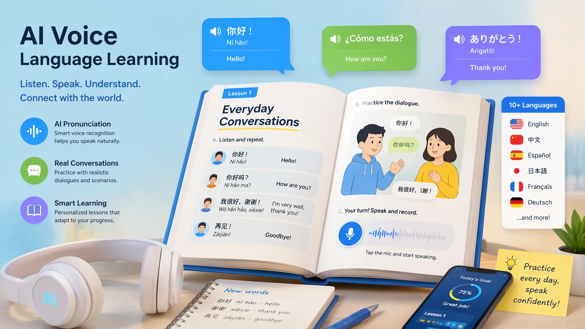 AI音声を使った語学学習教材の作り方2026：リスニング力を劇的に伸ばす
