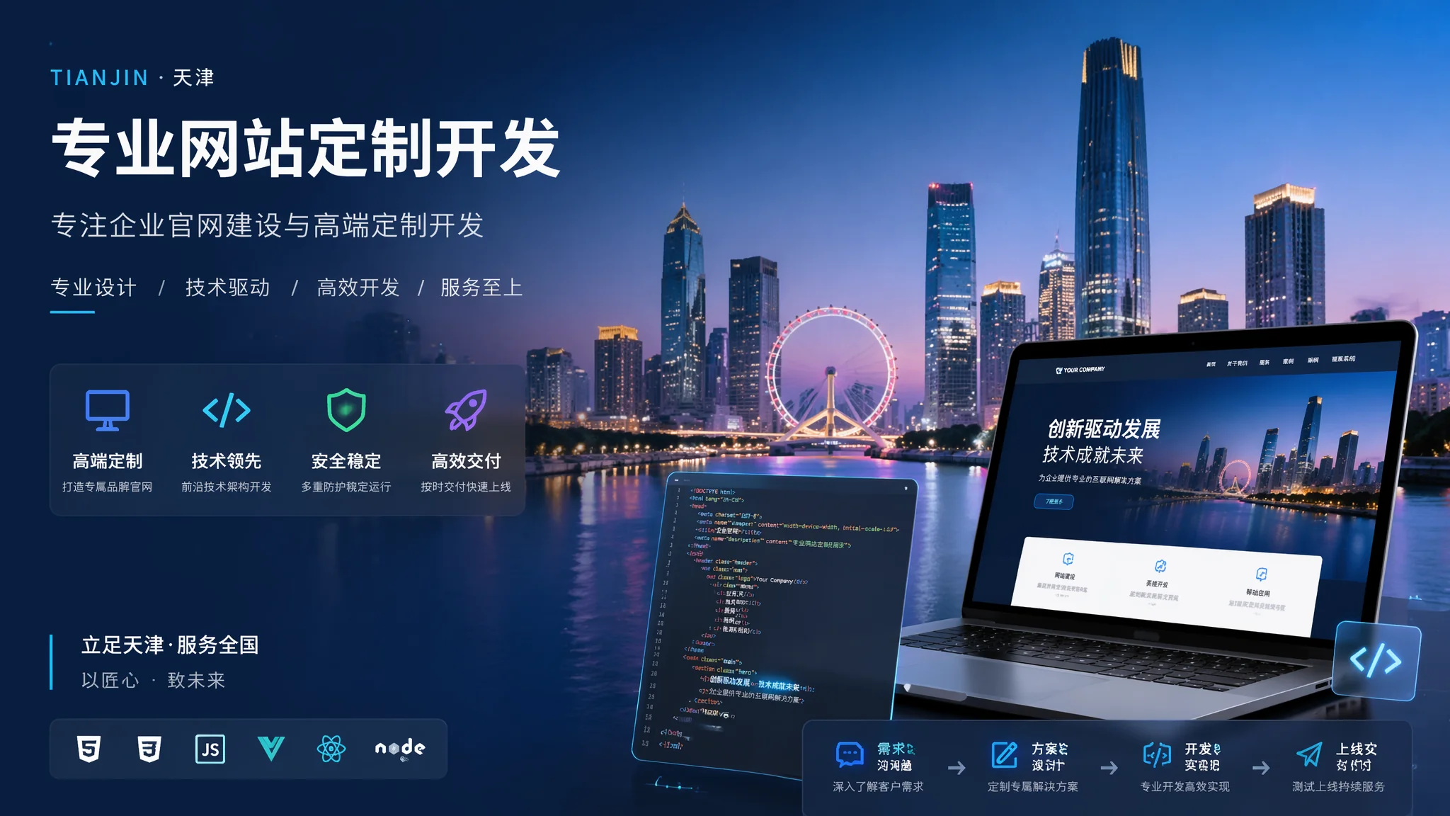 天津定制网站怎么做？高端个性化企业官网开发完整指南