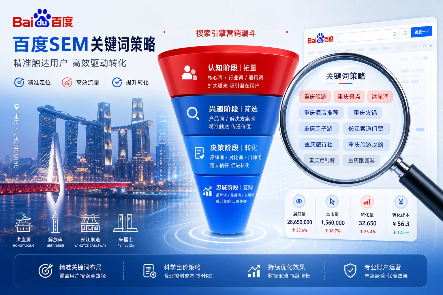 重庆百度竞价推广怎么做？百度SEM投放与关键词策略指南
