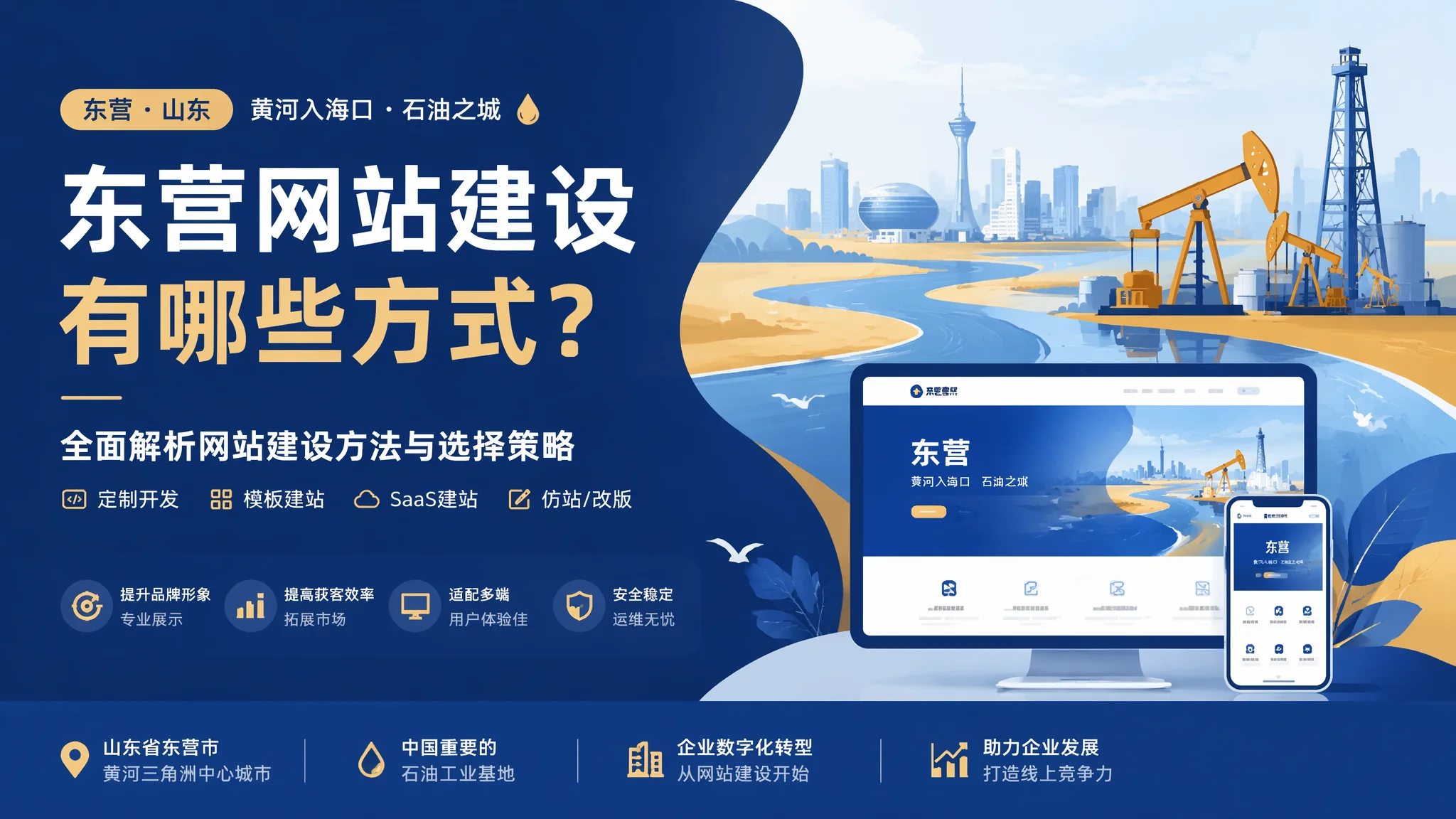 东营网站建站模式对比：模板半定制还是全定制？油城企业选择指南