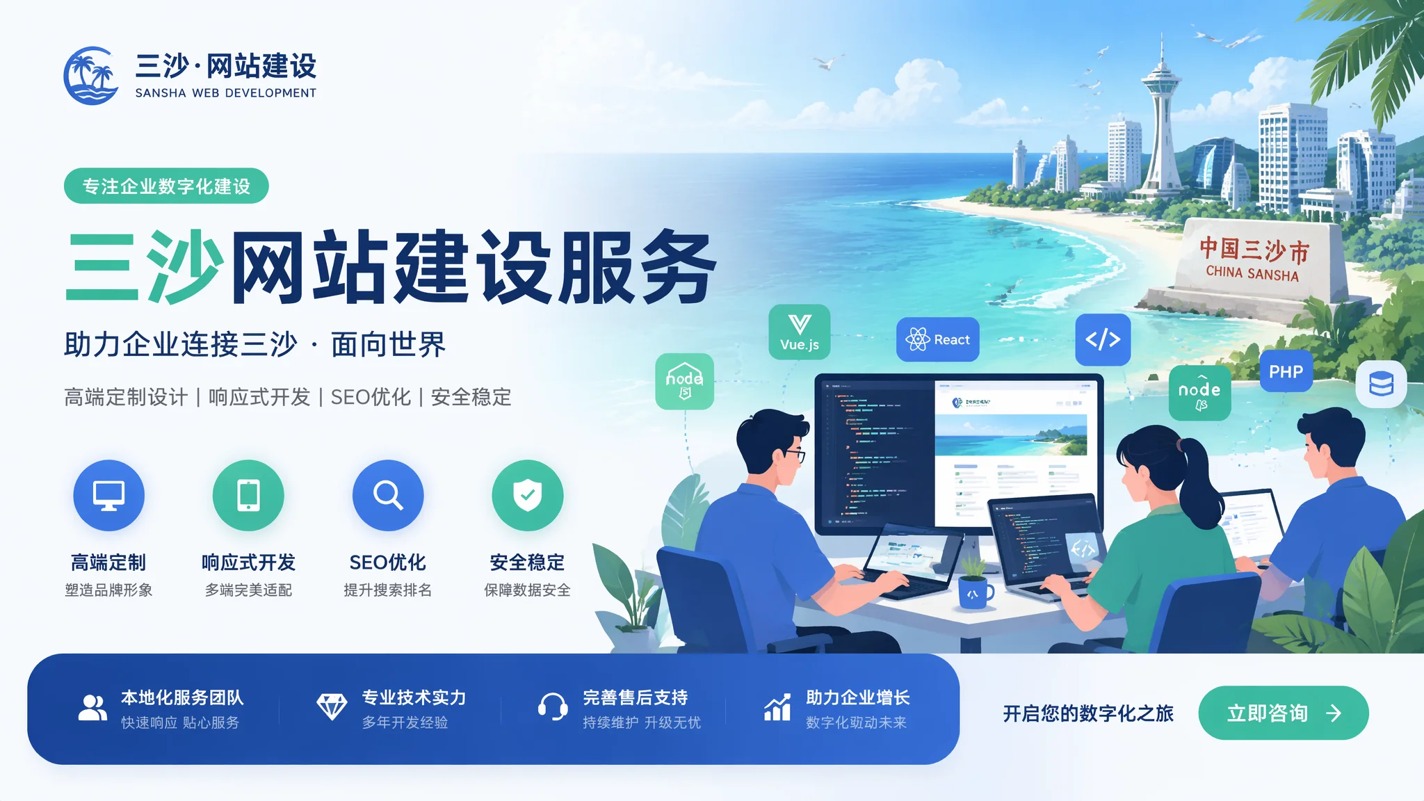 三沙开发网站技术路线图：用什么语言什么框架最合适