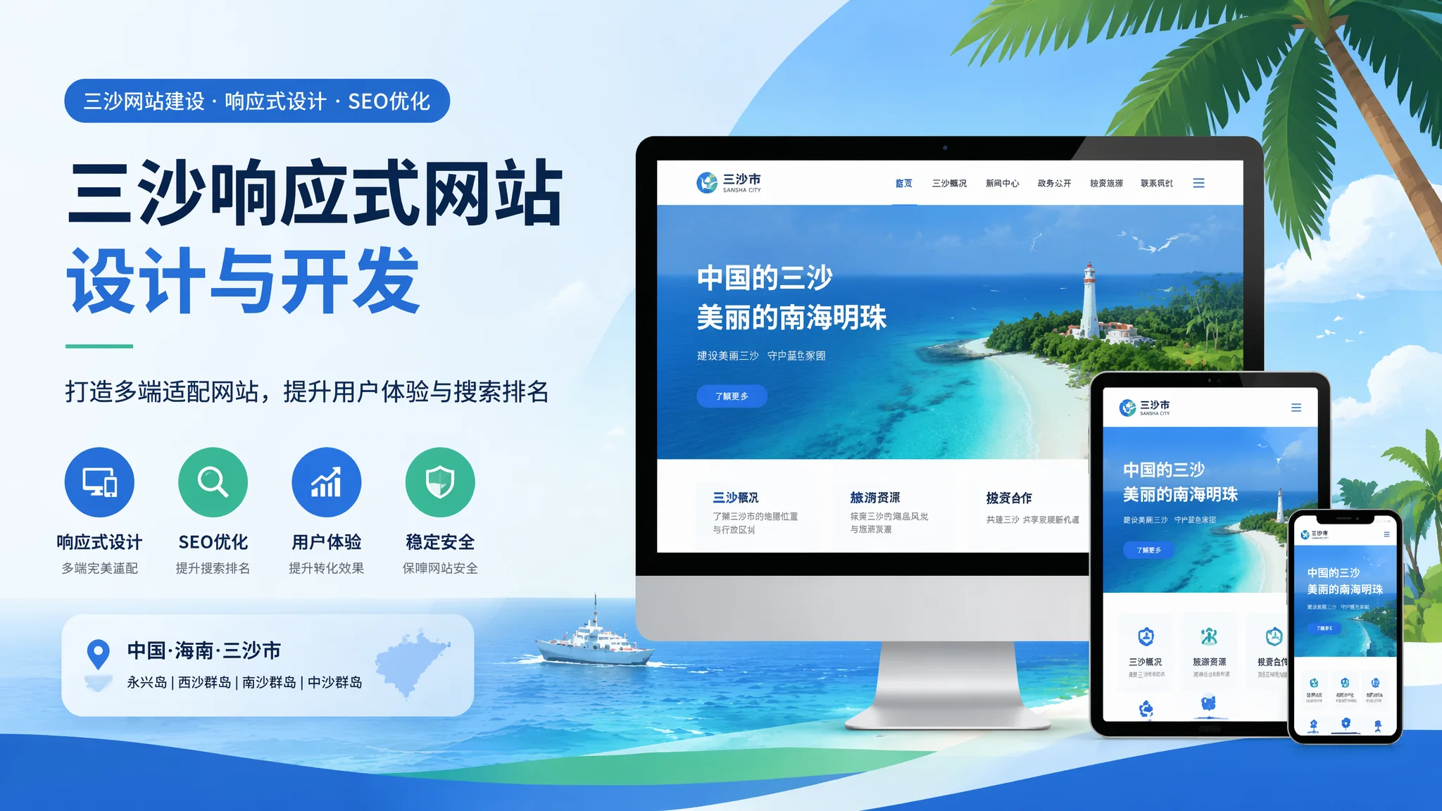三沙响应式网站建设：手机电脑平板全适配方案