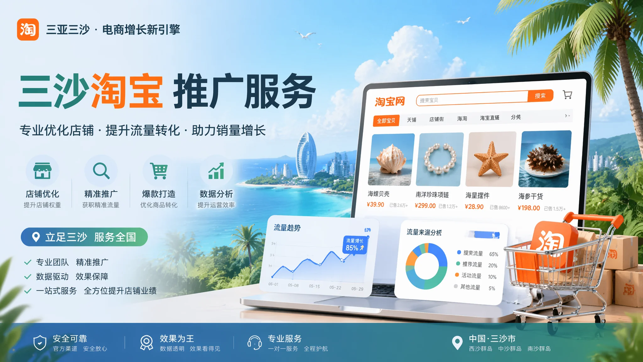 三沙淘宝推广实操手册：从开店到投流的完整电商打法