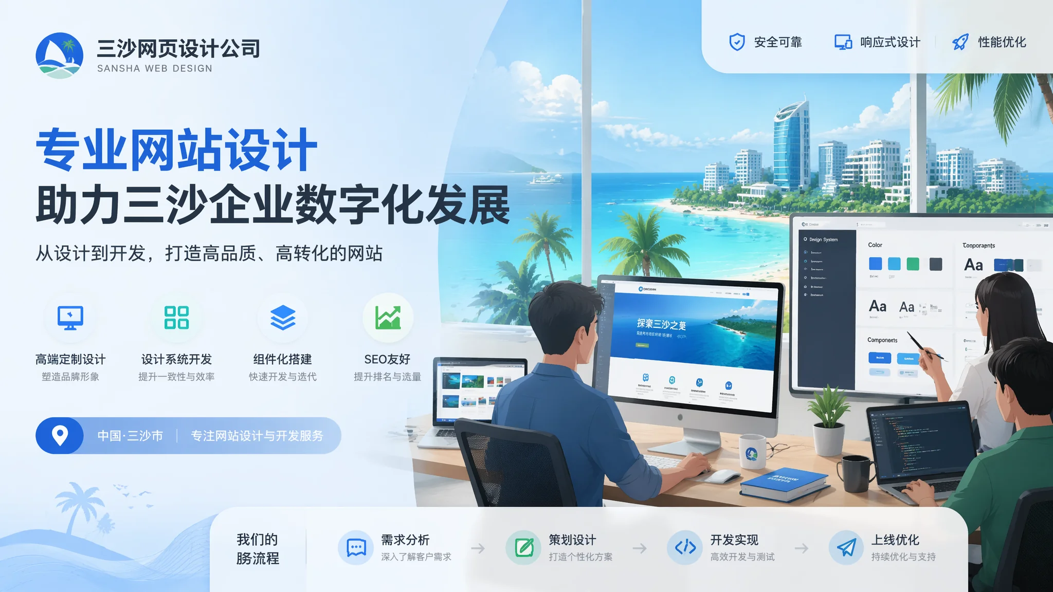三沙网页设计公司竞争优势：从作品集到交付流程全维度对比