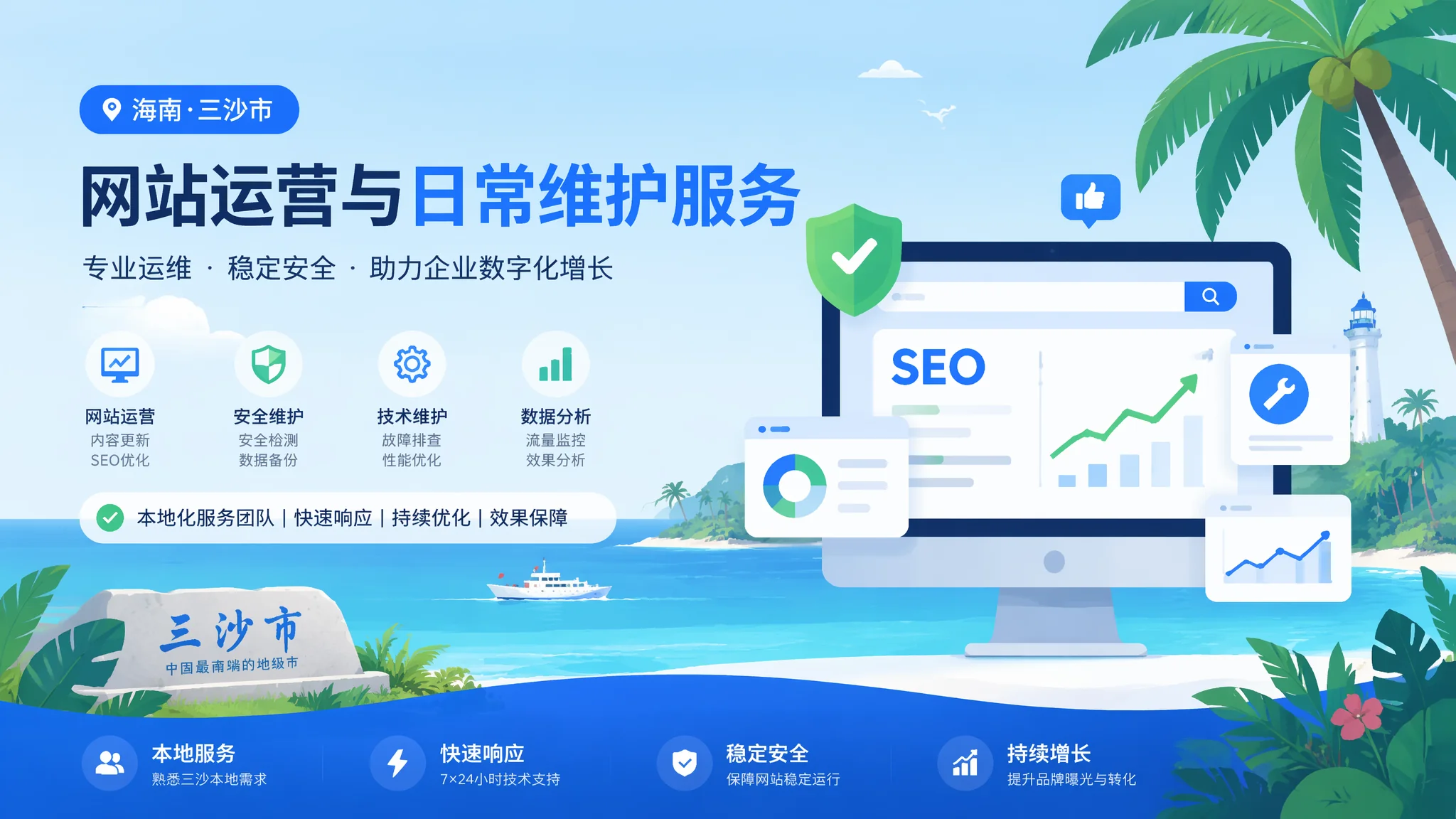 三沙网站运营怎么做？内容加技术加推广三位一体