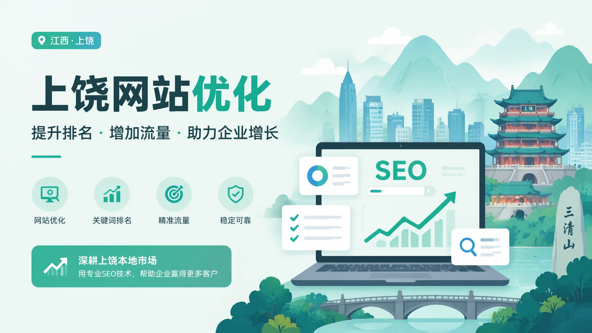 上饶网站优化怎么做？2026年让客户主动找上门的方法论