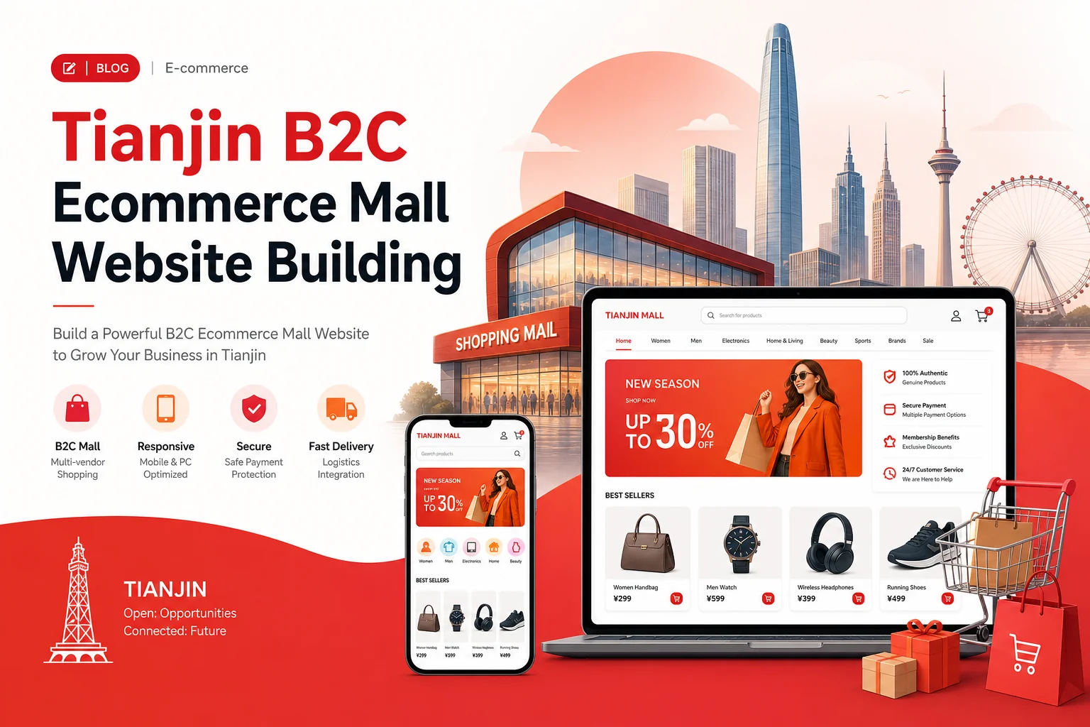 天津商城建设怎么做？B2C电商网站搭建与运营完整方案