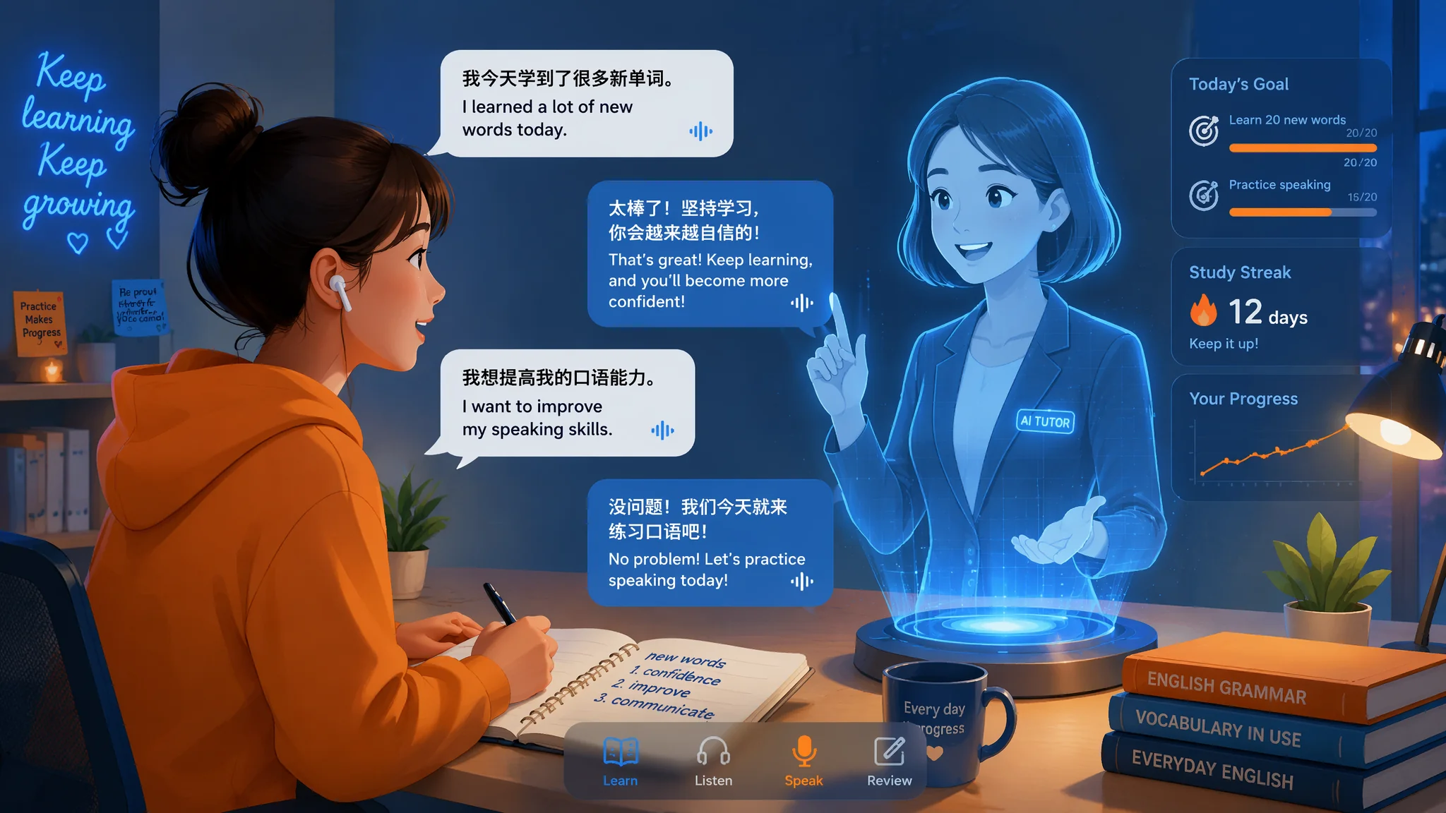 用AI学英语听说读写：比报培训班更高效的AI自学方案