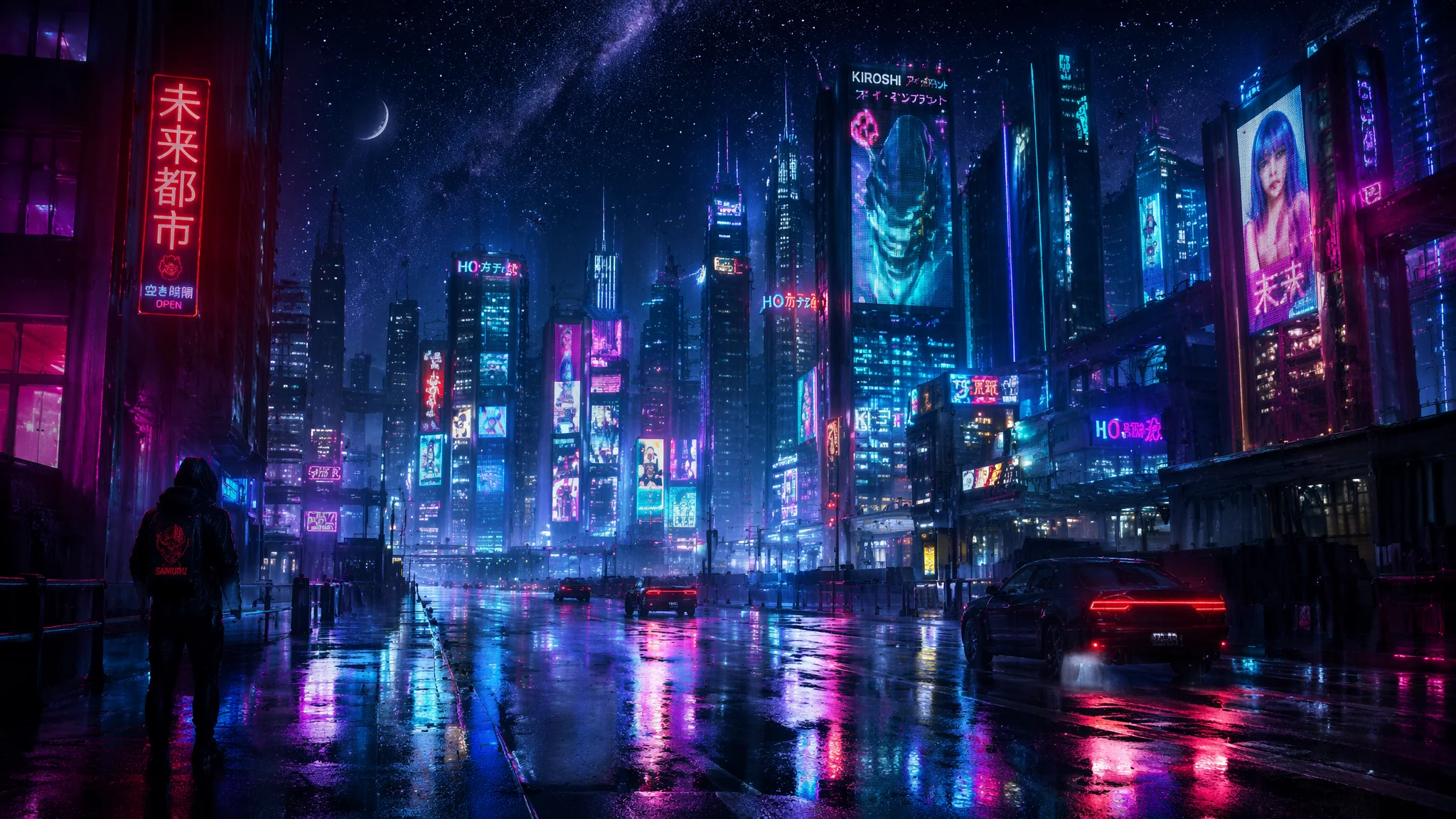 AI绘画夜景教程：画出霓虹城市和星空夜幕的技巧