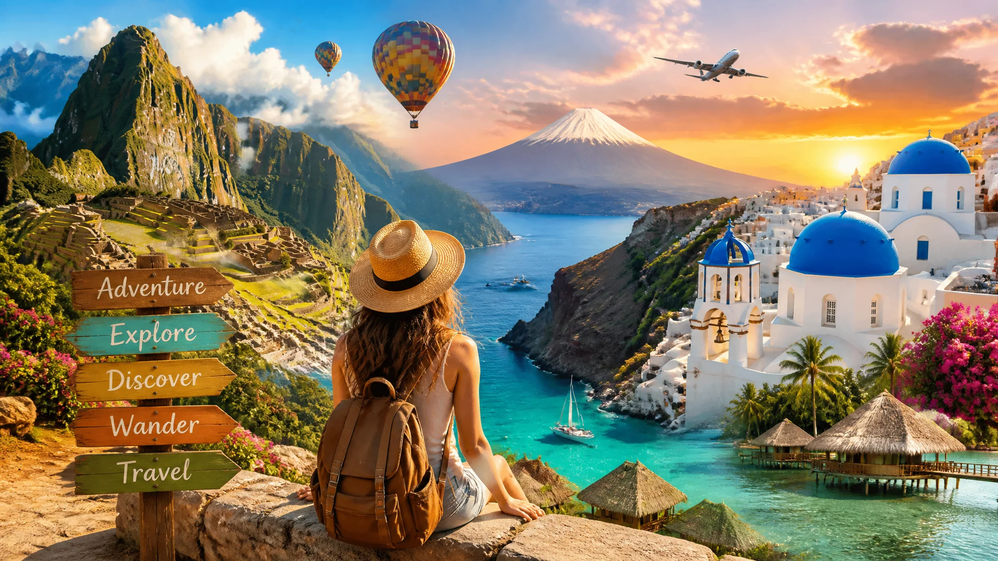 旅行AI绘画教程：旅途风景和度假场景的创意画法 - FlowPix