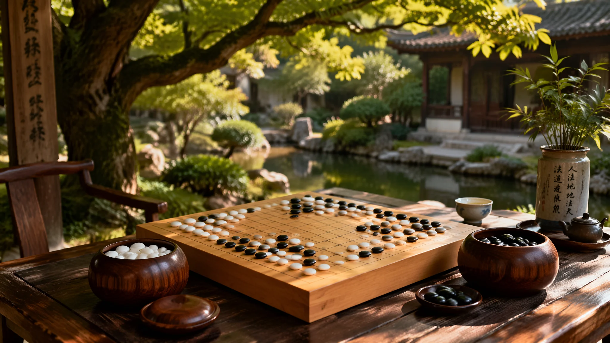 AI围棋绘画：黑白对弈棋盘意境和棋手气质的完整视觉Prompt指南