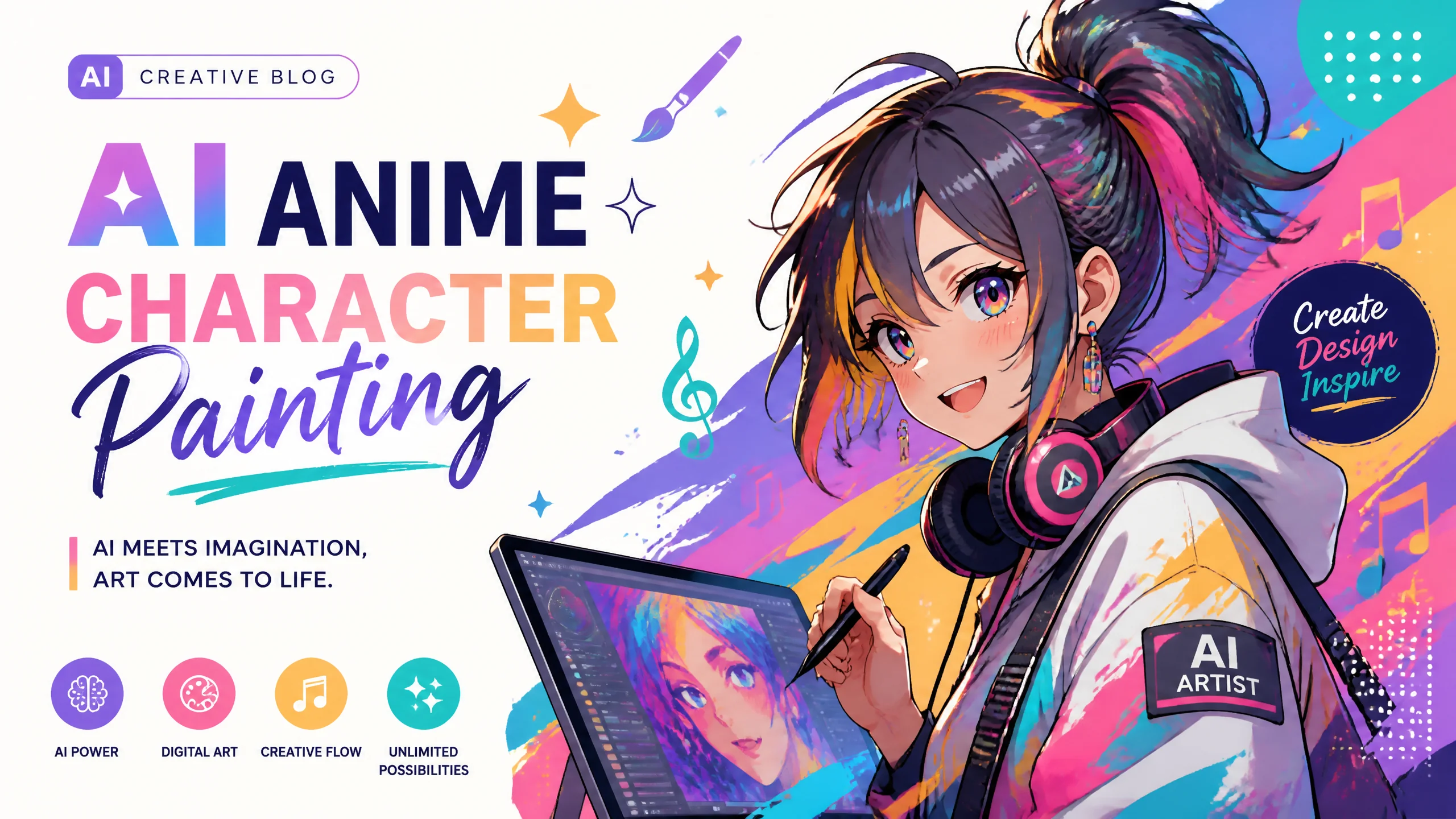 AI动漫音乐绘画二次元音乐元素融合视觉创作