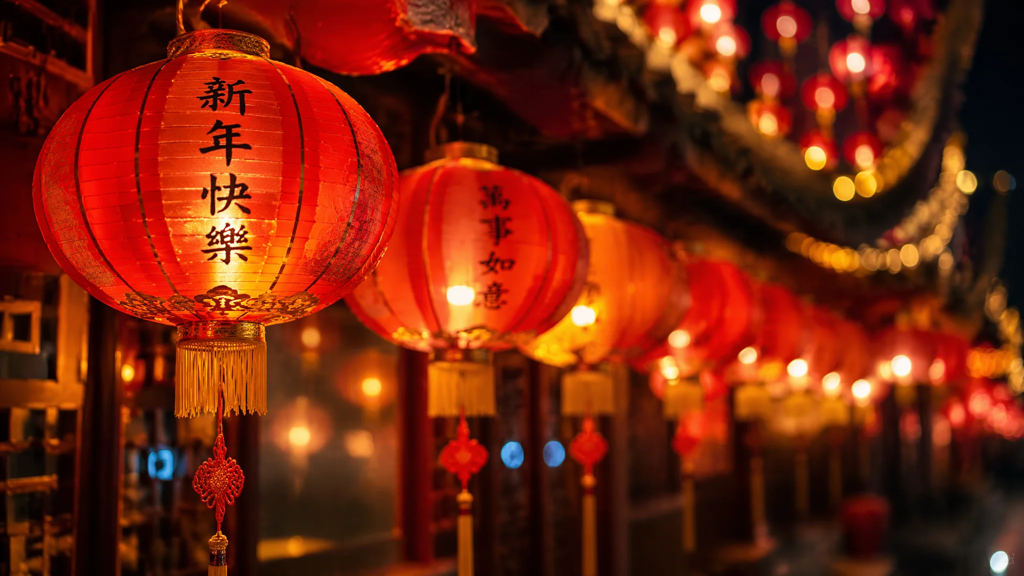 AI传统灯笼绘画进阶：中国灯笼的多样造型与光影氛围创作