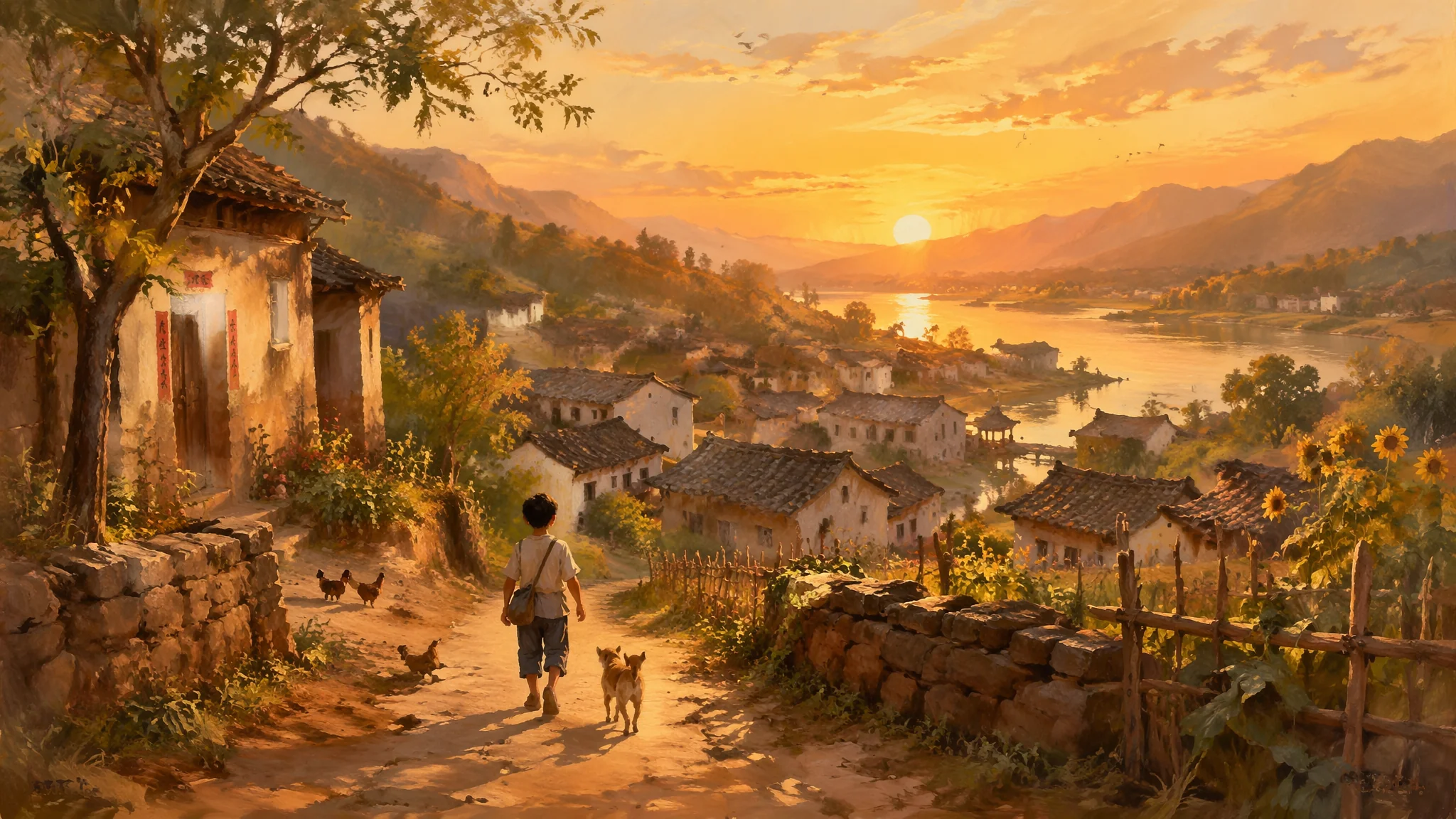 AI家乡风景绘画：故土情怀与记忆中的老地方视觉重现