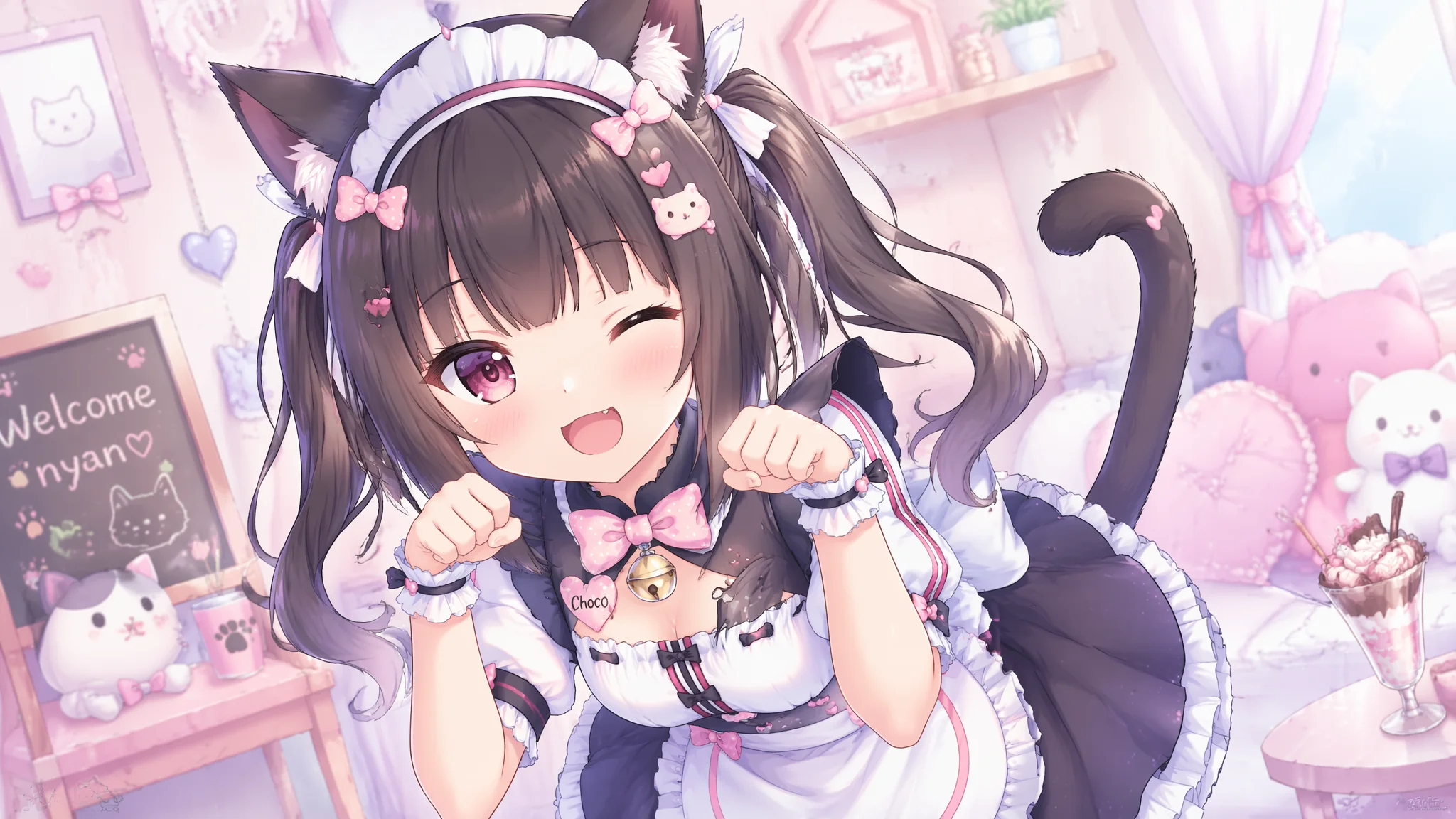 AI猫女郎角色绘画：兽耳猫娘与性感可爱的二次元形象设计