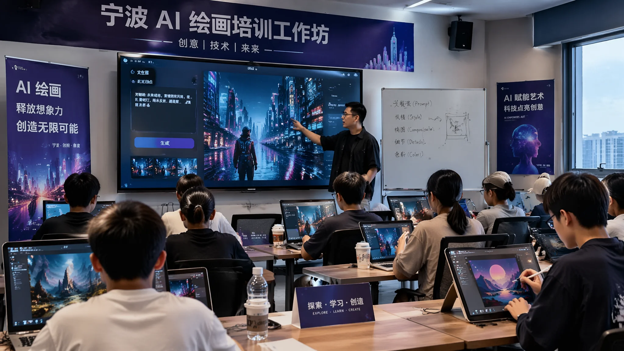 AI绘画宁波培训：长三角地区线下AI艺术教育机构实地考察