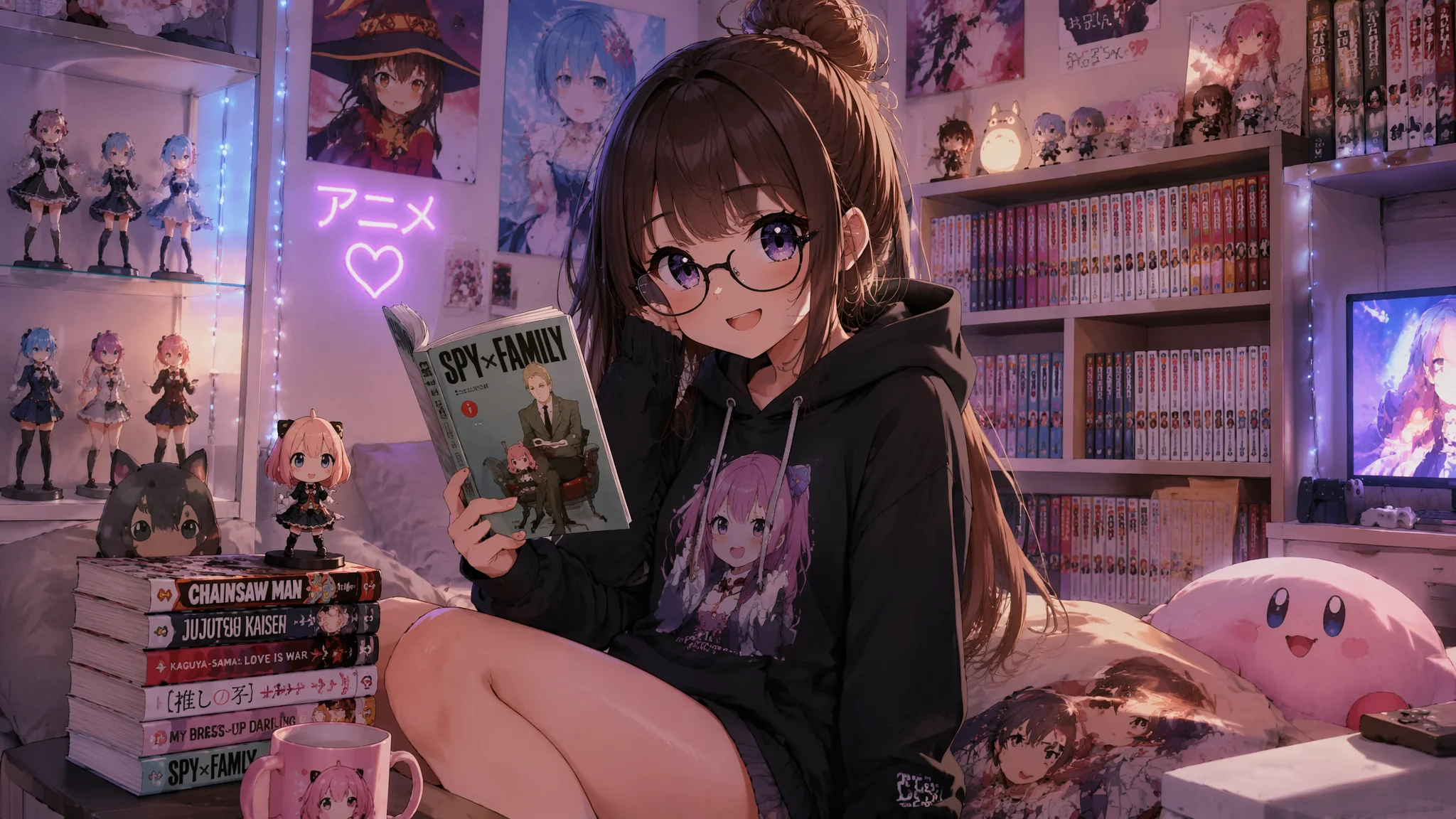 AI宅女角色绘画：居家慵懒与二次元文化中的女性日常生活视觉
