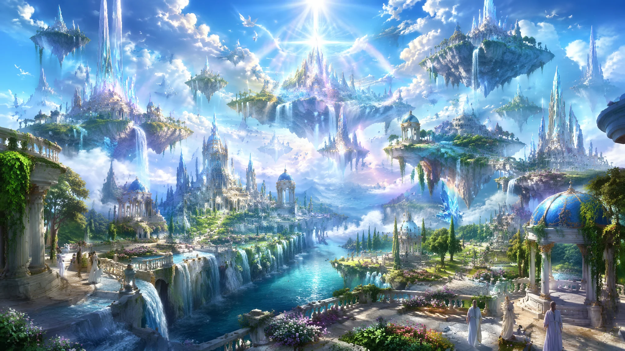 AI完美世界绘画：理想仙境与乌托邦式的奇幻景观视觉创作