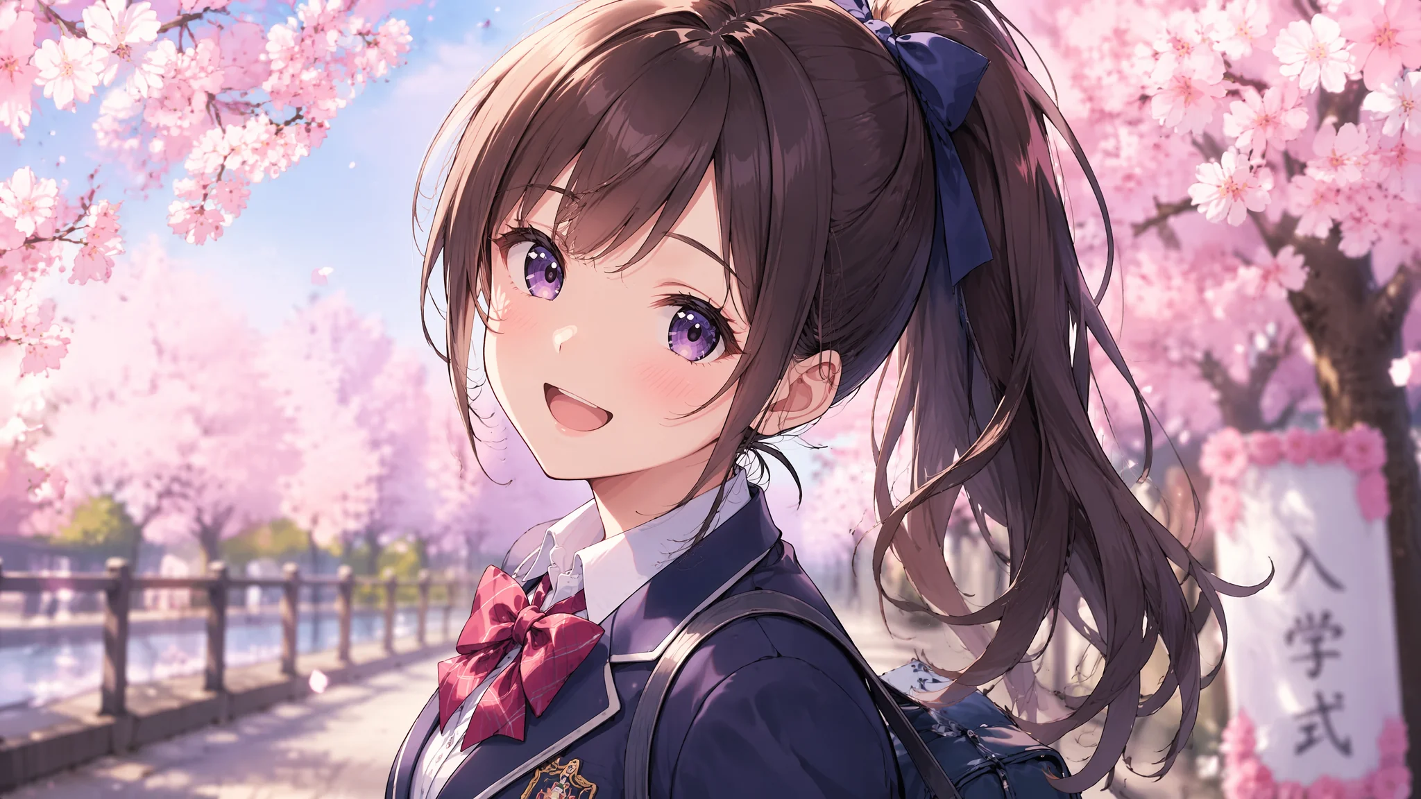 AI马尾少女绘画：高马尾发型的青春活力女性角色视觉设计