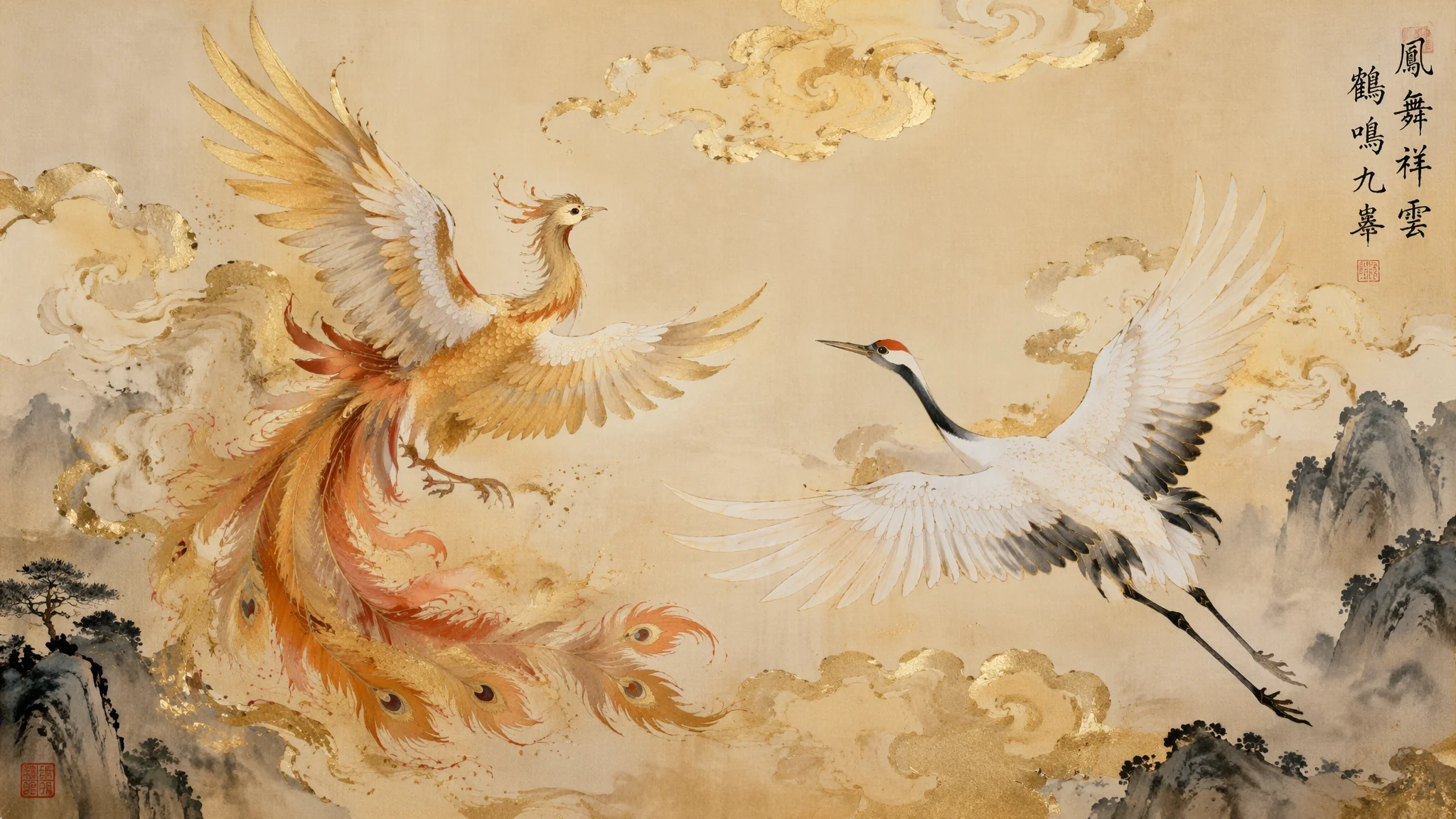 AI绘画古风鸟怎么画？仙鹤凤凰到花鸟工笔的关键词技巧