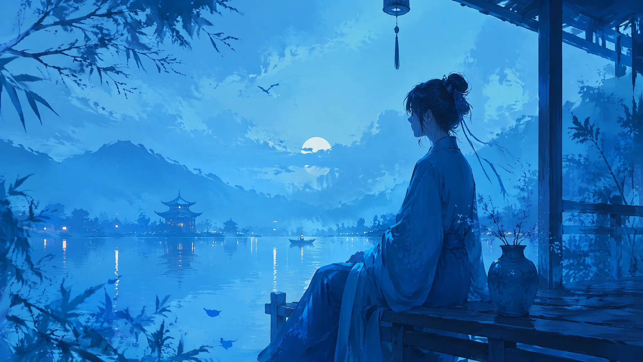 AI绘画蓝色调怎么画得高级？冷调配色提示词