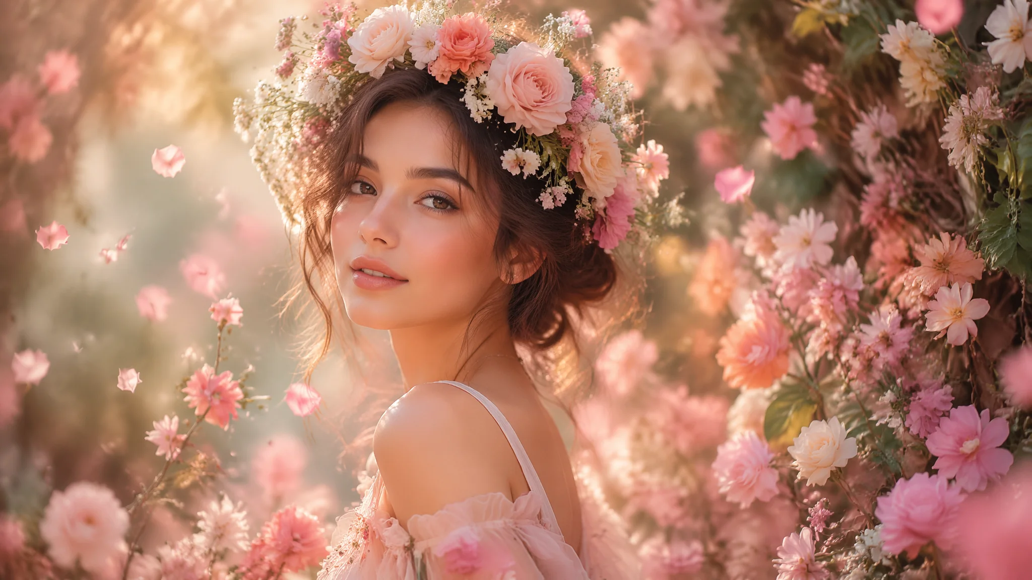 AI绘画花美女怎么画？花系美人的提示词与配色