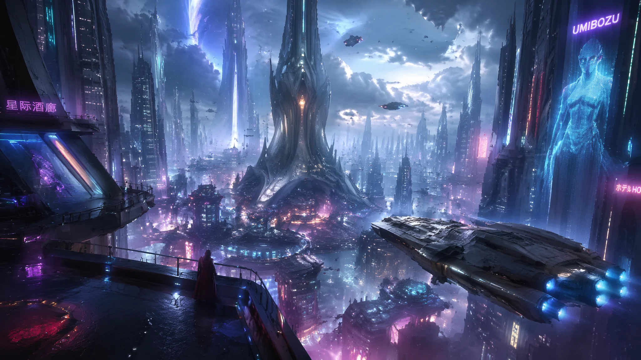 AI绘画星际城市怎么画？科幻都市的提示词法