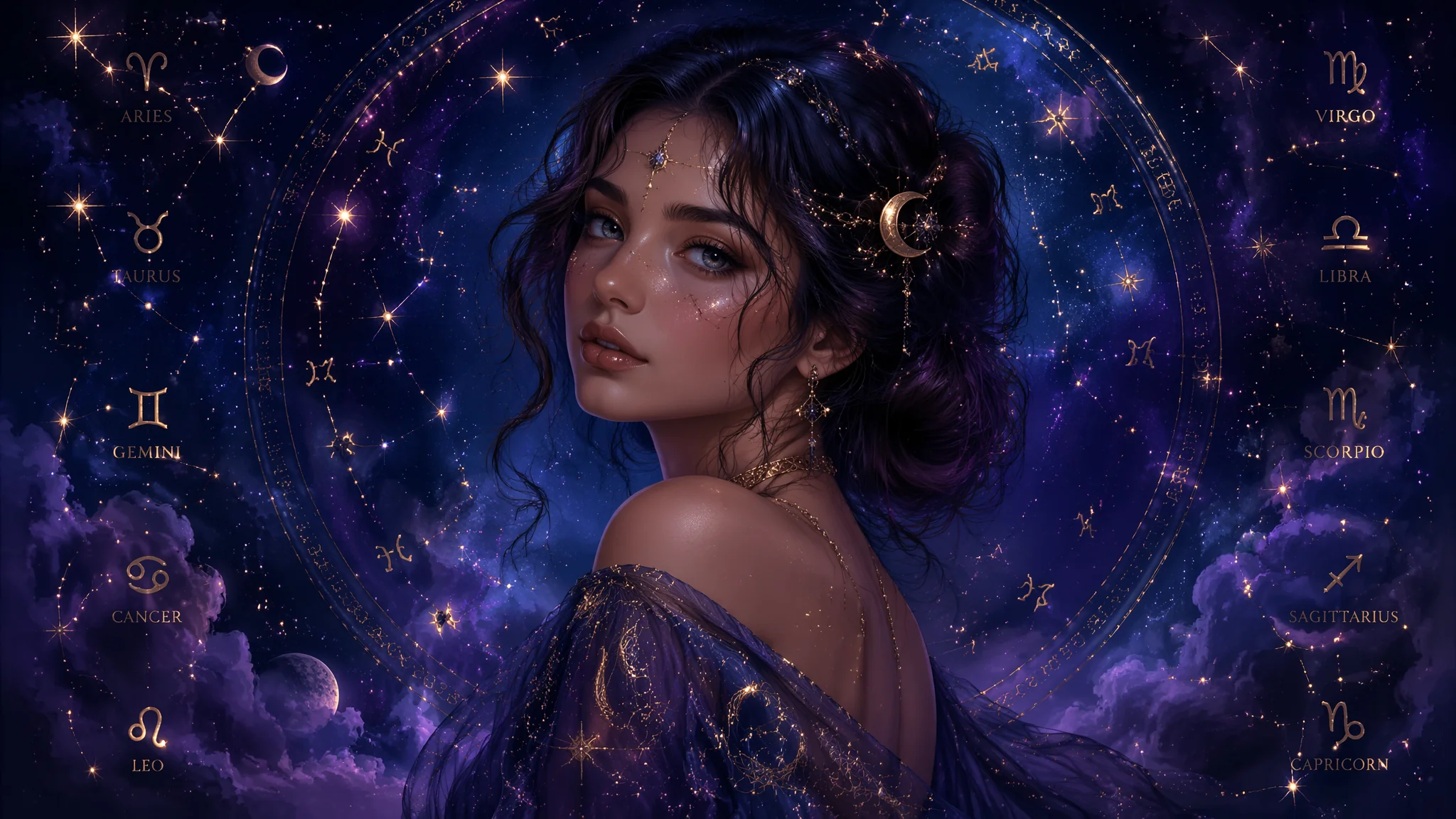 AI绘画星座美女怎么画？十二星座的提示词