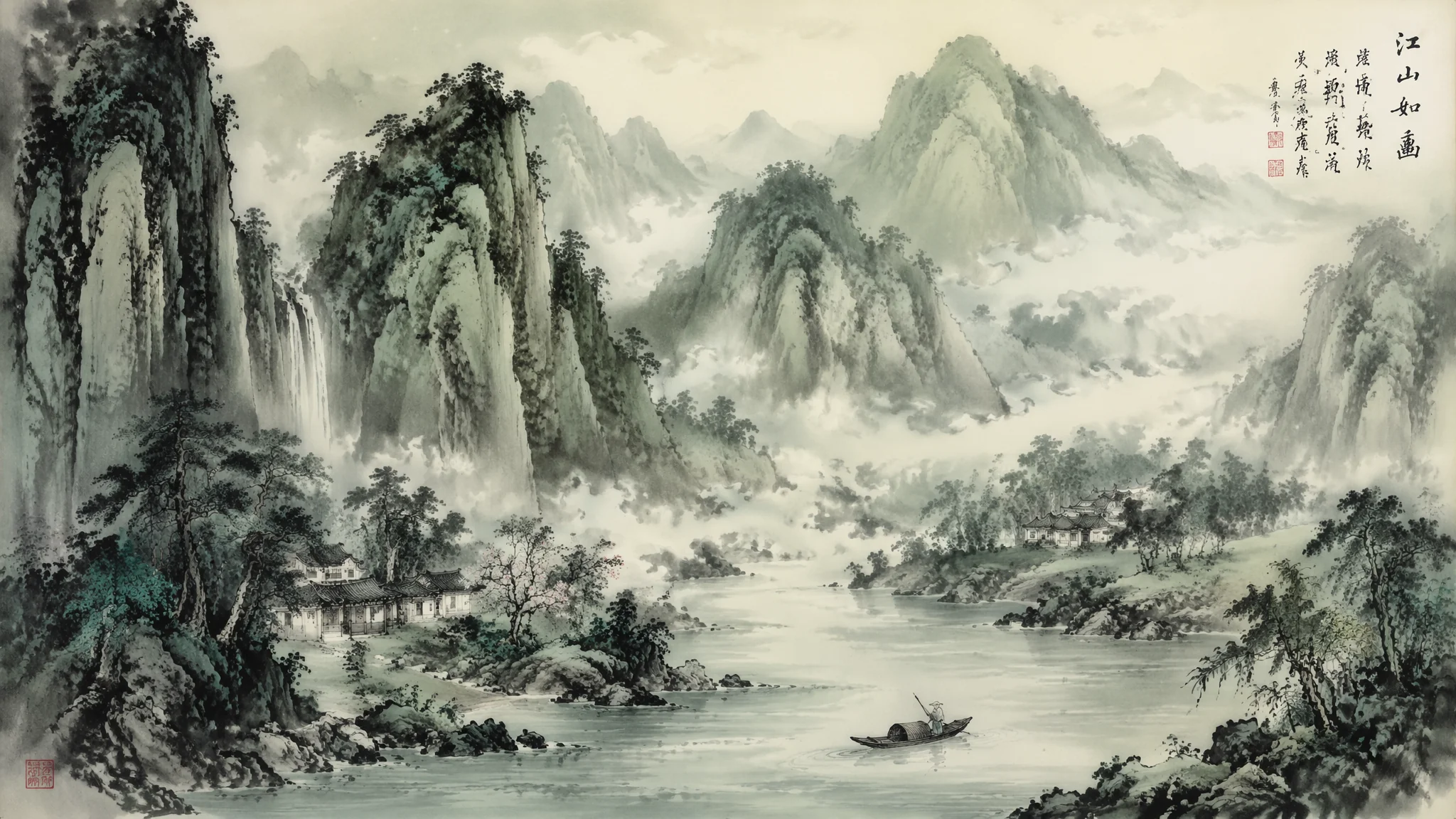 古风山水AI绘画怎么画？山水画的提示词法