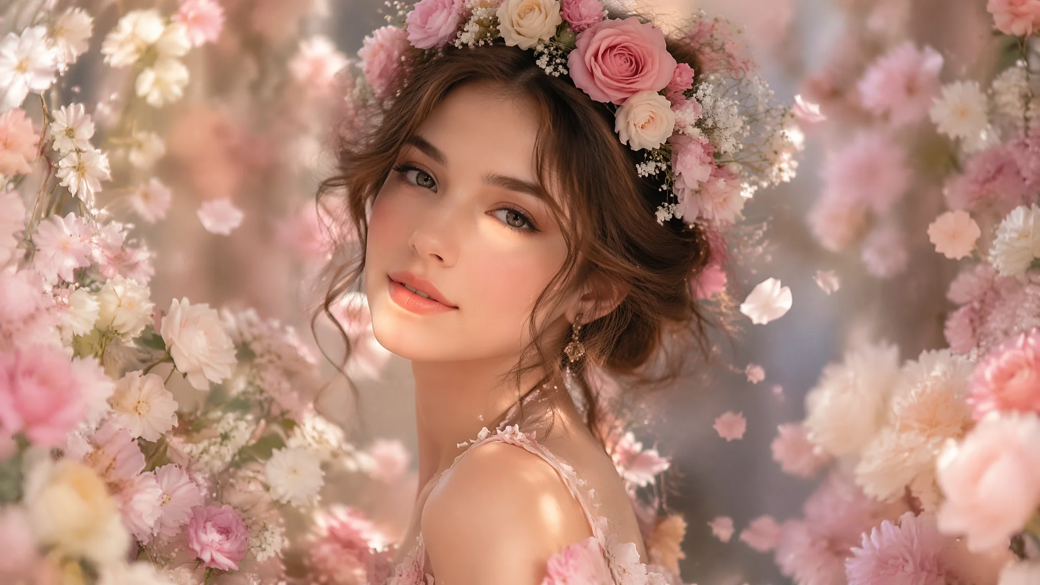AI绘画花女怎么画？花系少女的提示词与配色