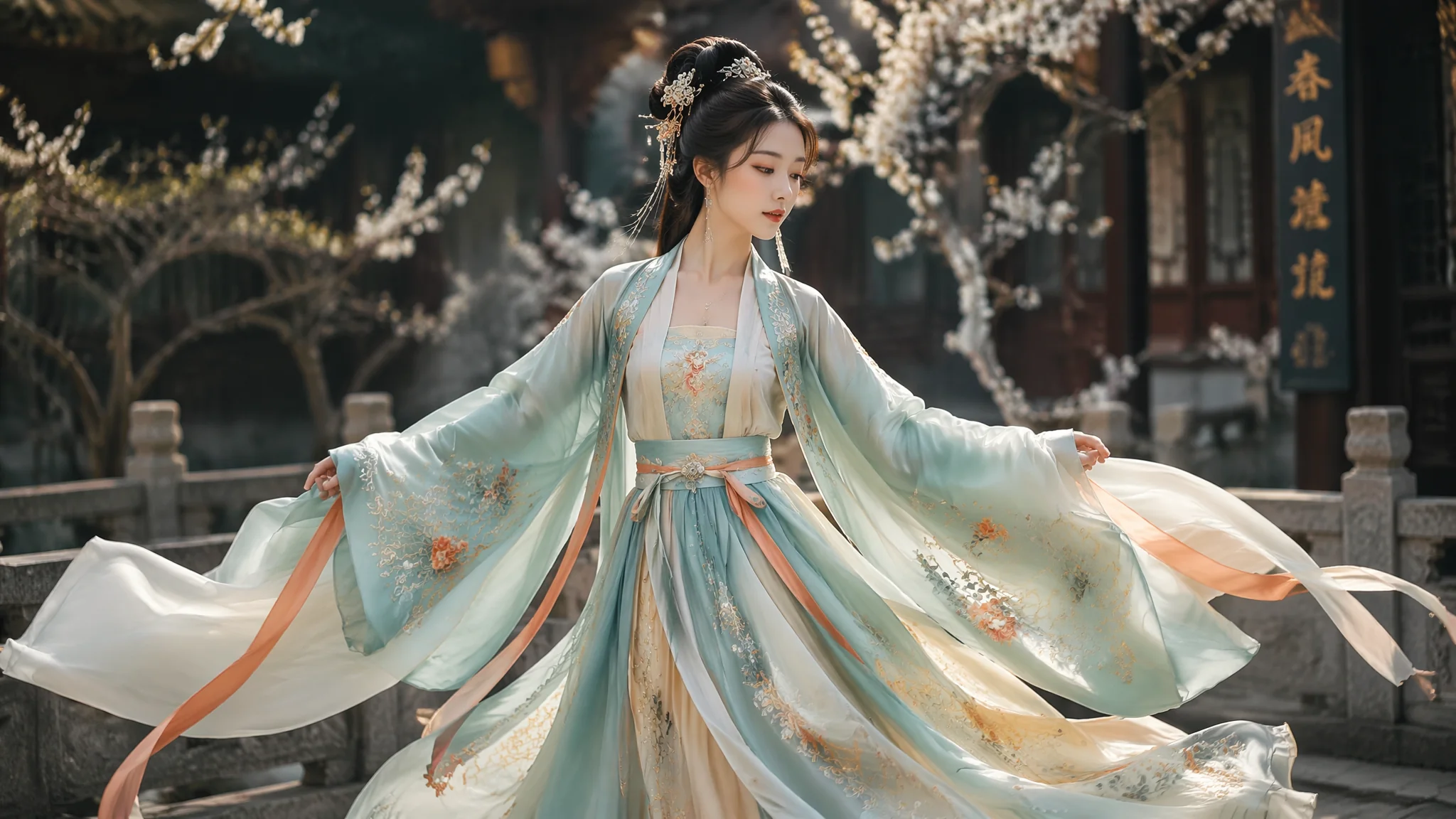 国风服饰AI绘画怎么出图精致？古风服装提示词与材质细节