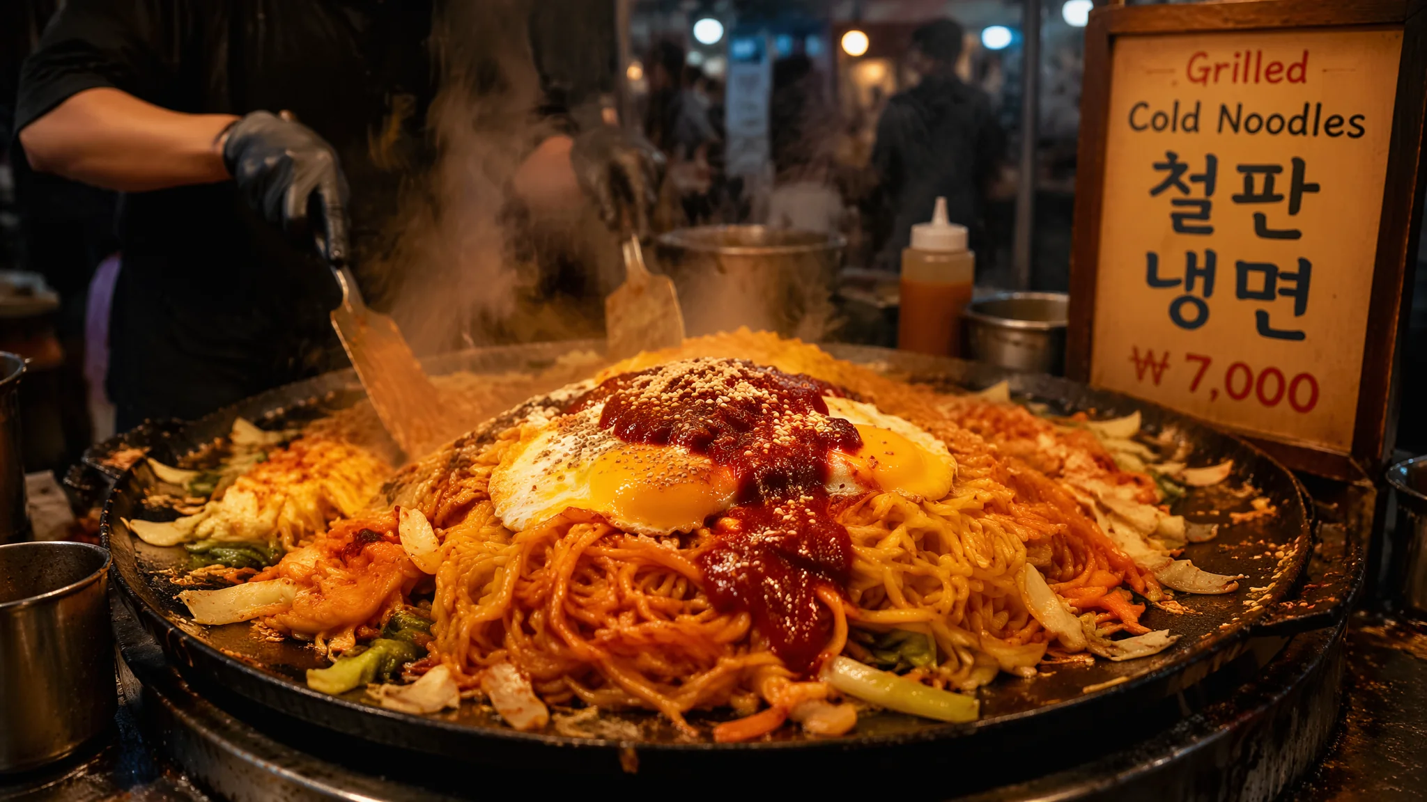 AI绘画烤冷面美食插画：让人馋到流口水的提示词与质感技巧