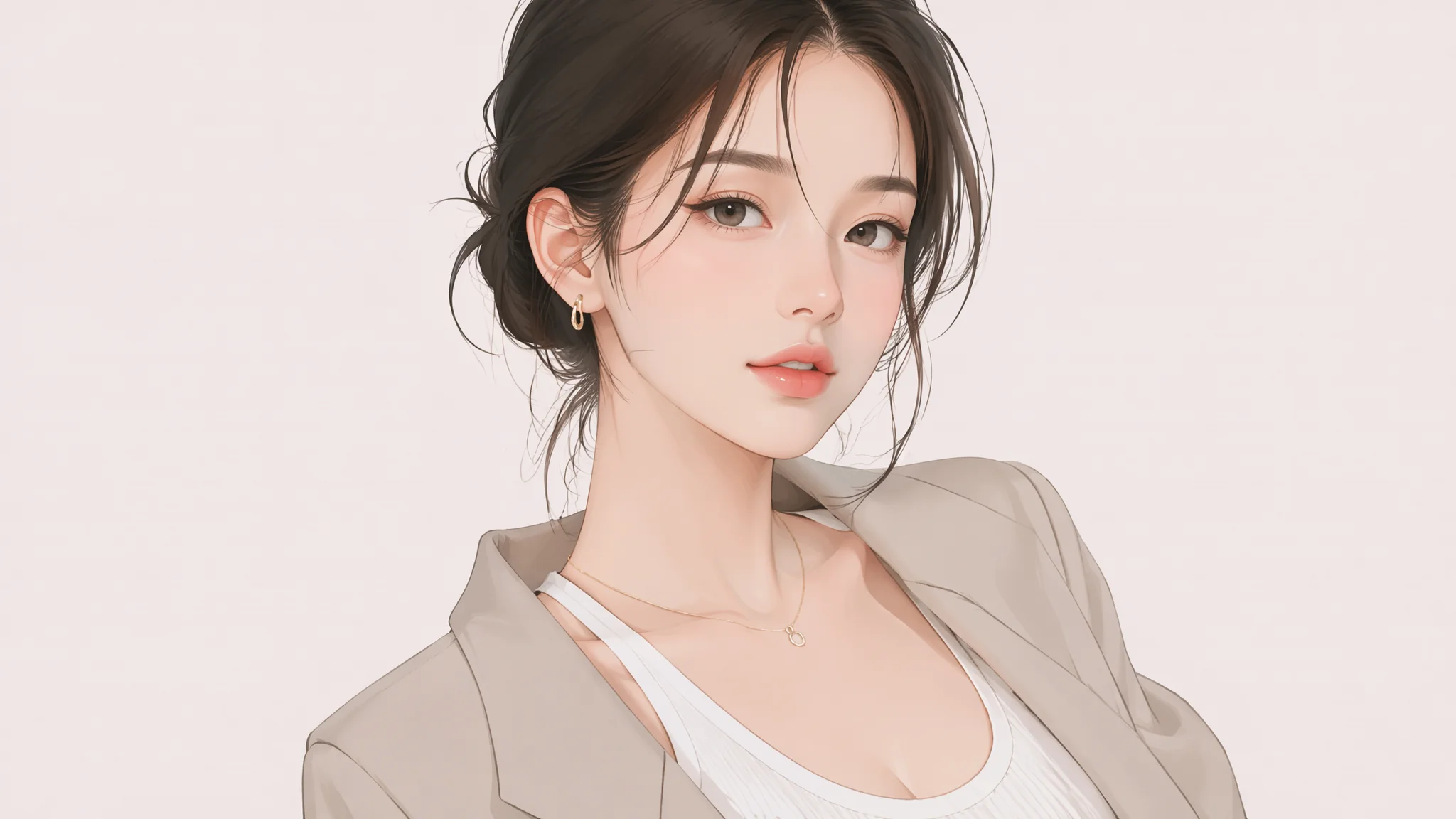 AI绘画韩式风格人物教程：清新裸妆感与低饱和配色的出片秘诀