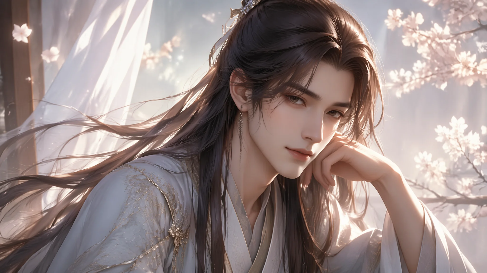 AI绘画长发美男角色设计技巧