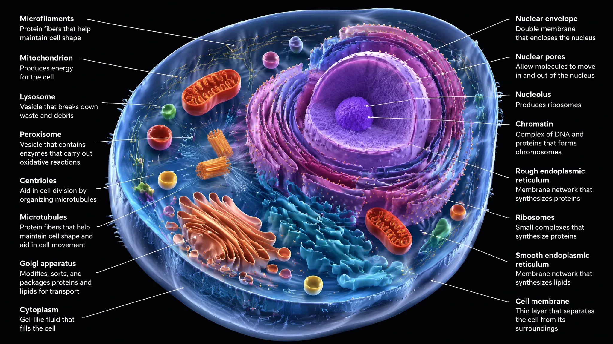 AI绘画细胞结构科学示意图技巧
