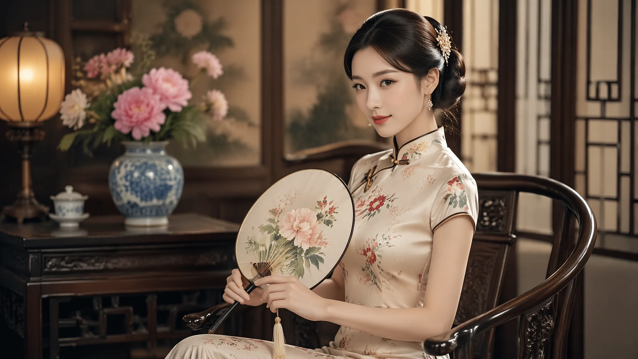 AI绘画旗袍女子角色设计技巧