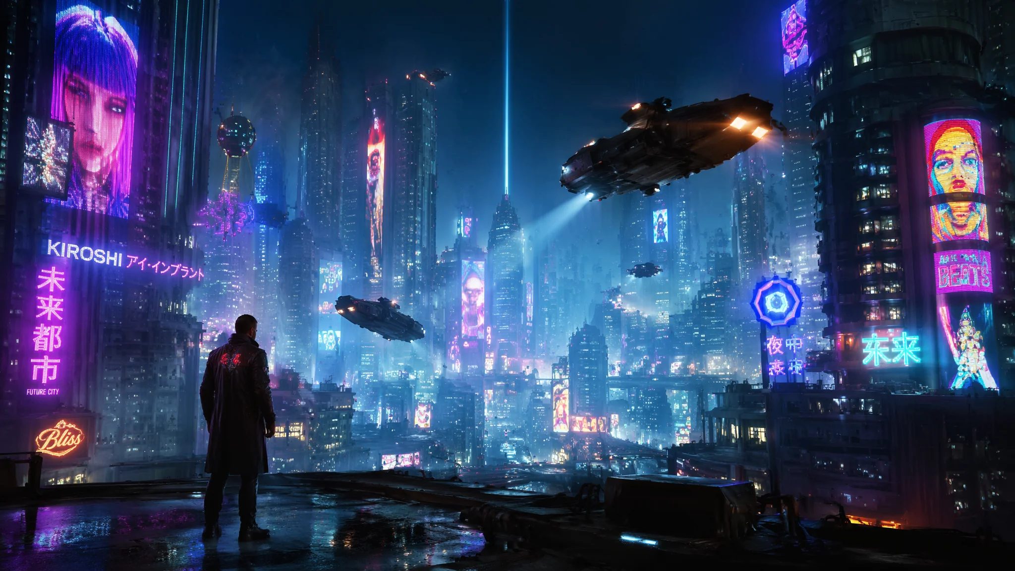 AI绘画科幻城市场景设计：赛博朋克都市的提示词与光影技巧