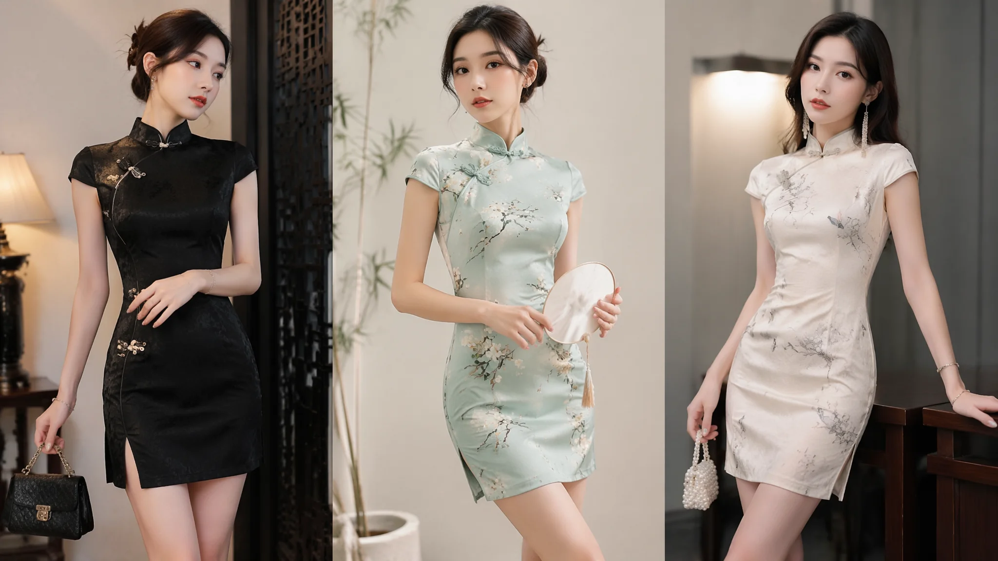 AI绘画短旗袍角色创作教程与提示词技巧