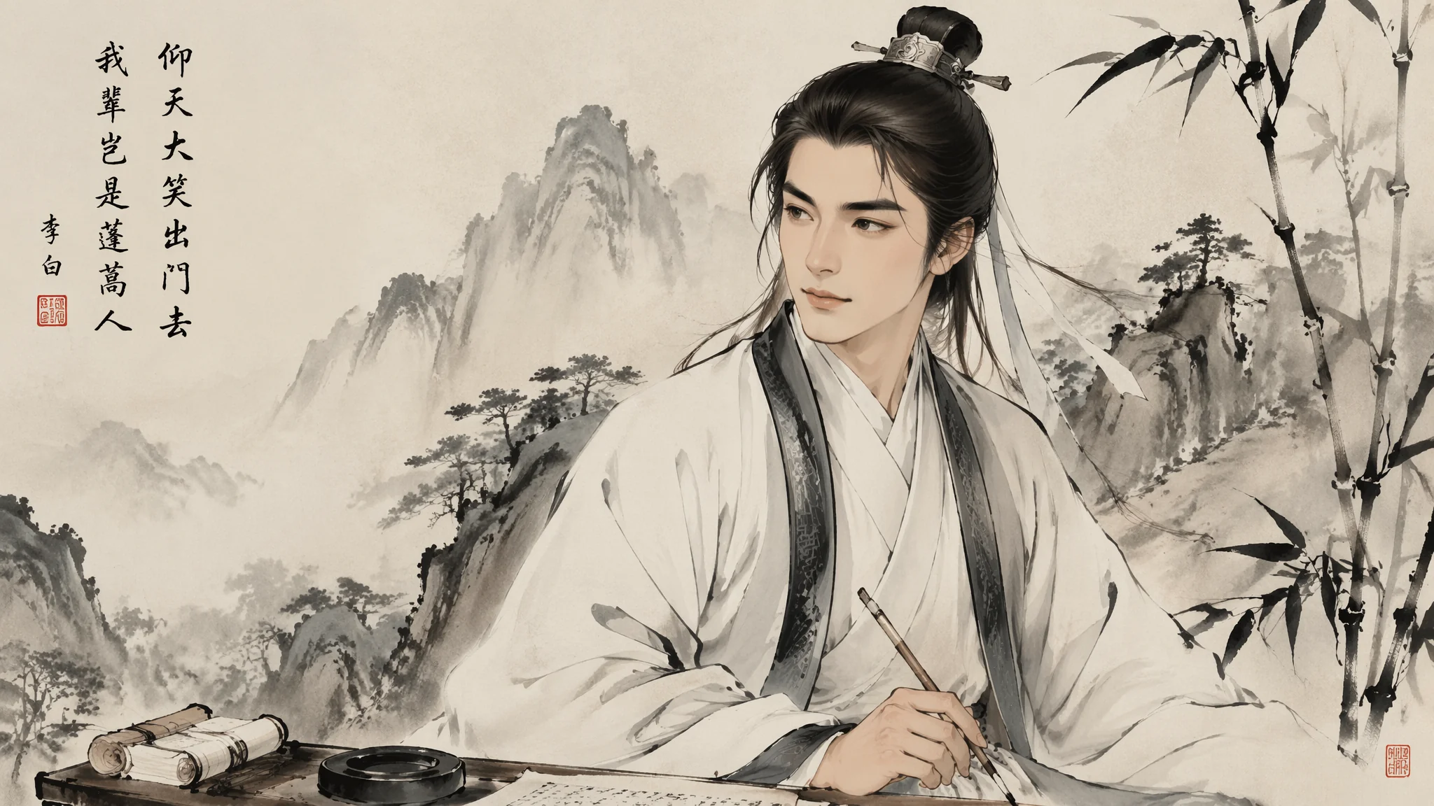 古代男子AI绘画怎么画才有书卷气？服饰与气质全解