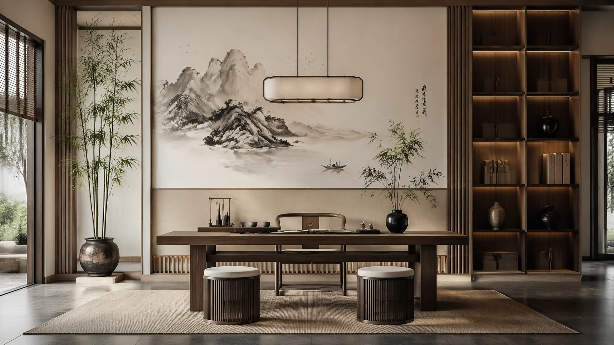 新中式风格AI绘画怎么画才有韵味？留白与配色全攻略
