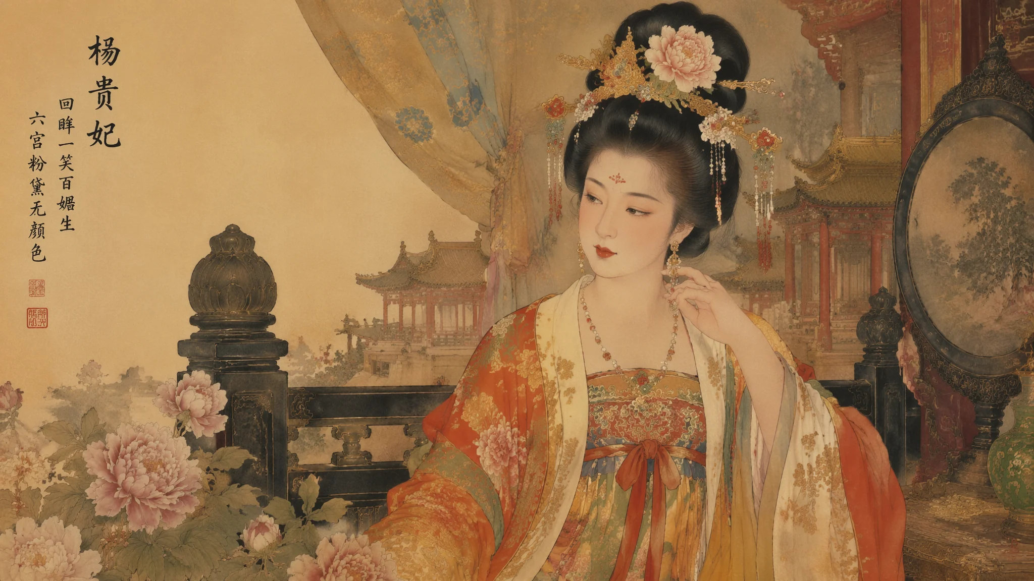 杨玉环主题AI绘画创作：丰腴盛唐美人的出图要点