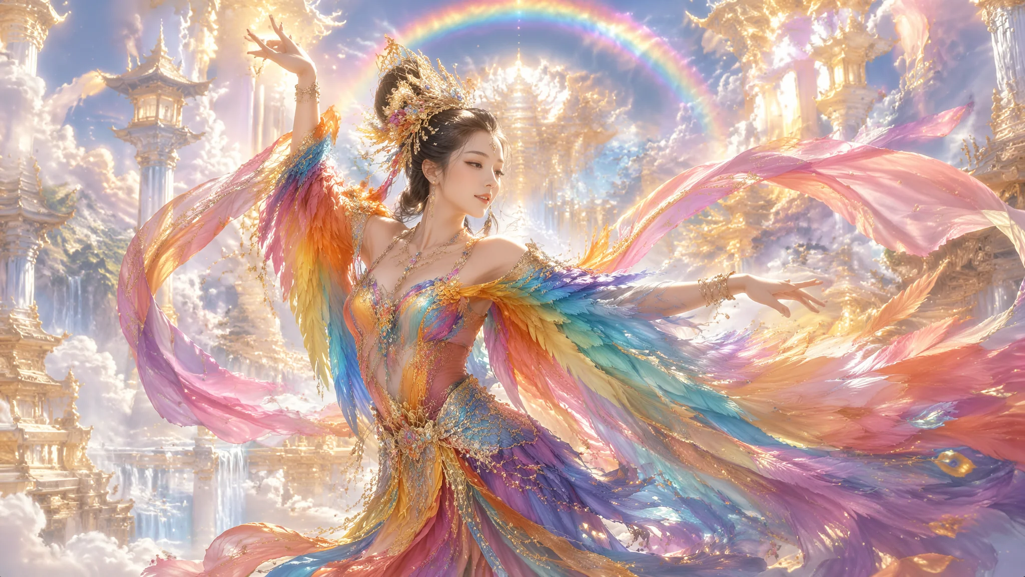 AI绘画霓裳羽衣：仙气霓裳羽衣舞角色