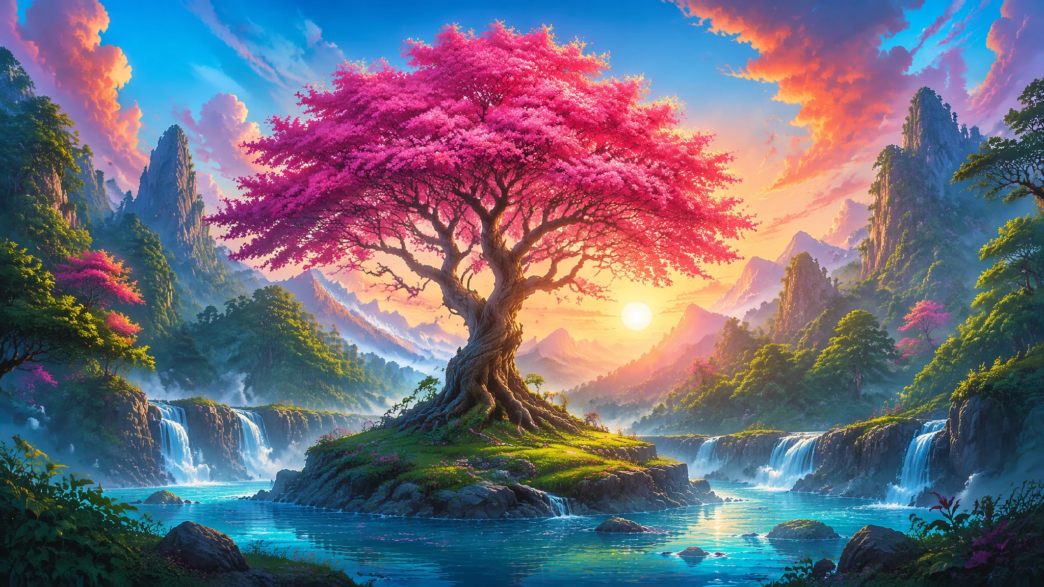 AI绘画自然风光怎么画？山水光影的层次处理