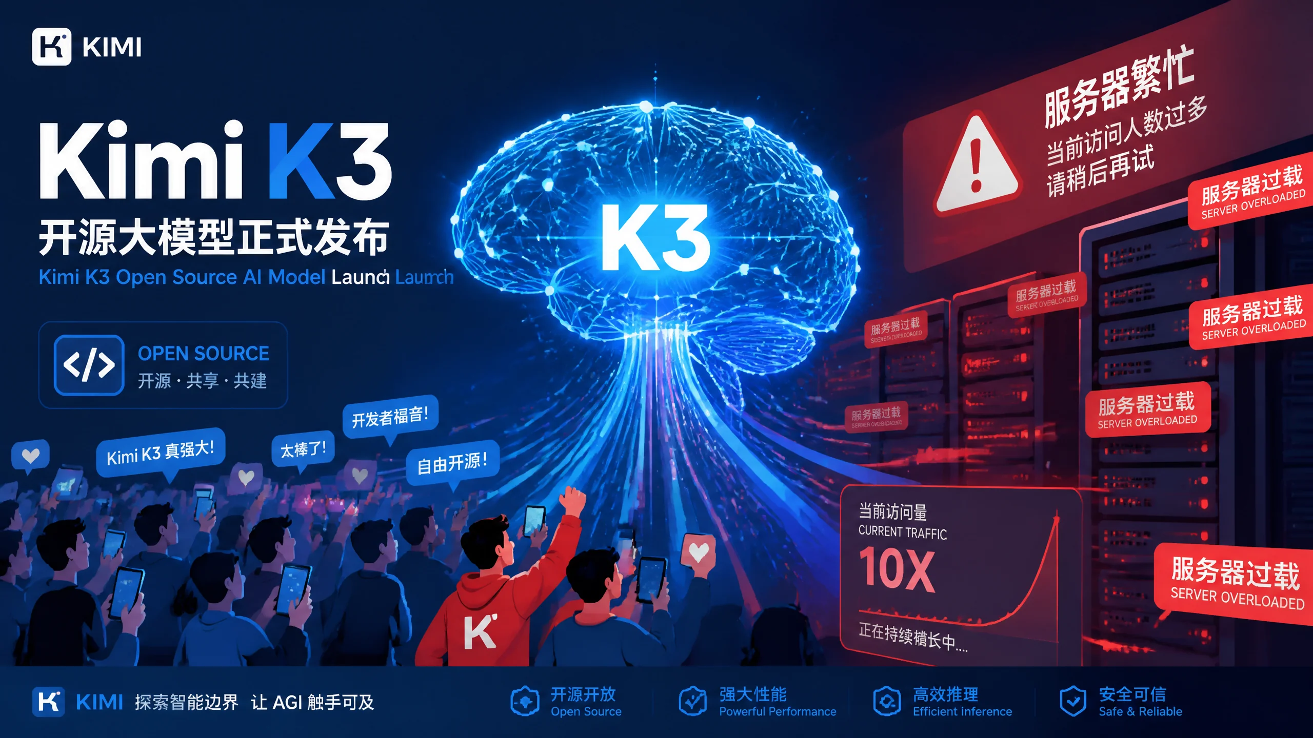 Kimi K3开源首日注册挤爆服务器：国产大模型怎么又卷上来了