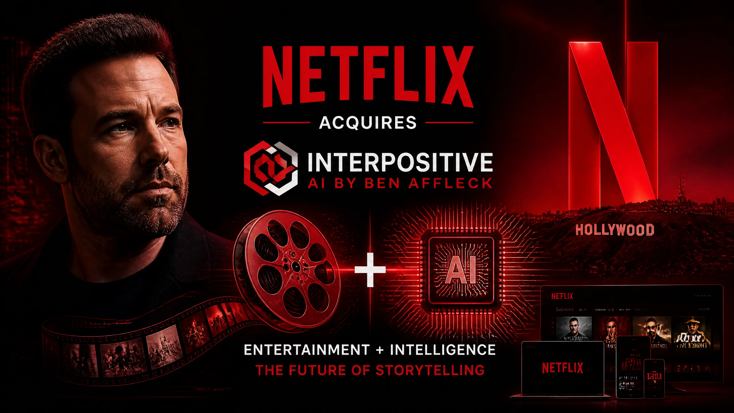Netflix花5.87亿买下Ben Affleck的AI公司：影视业要变天吗