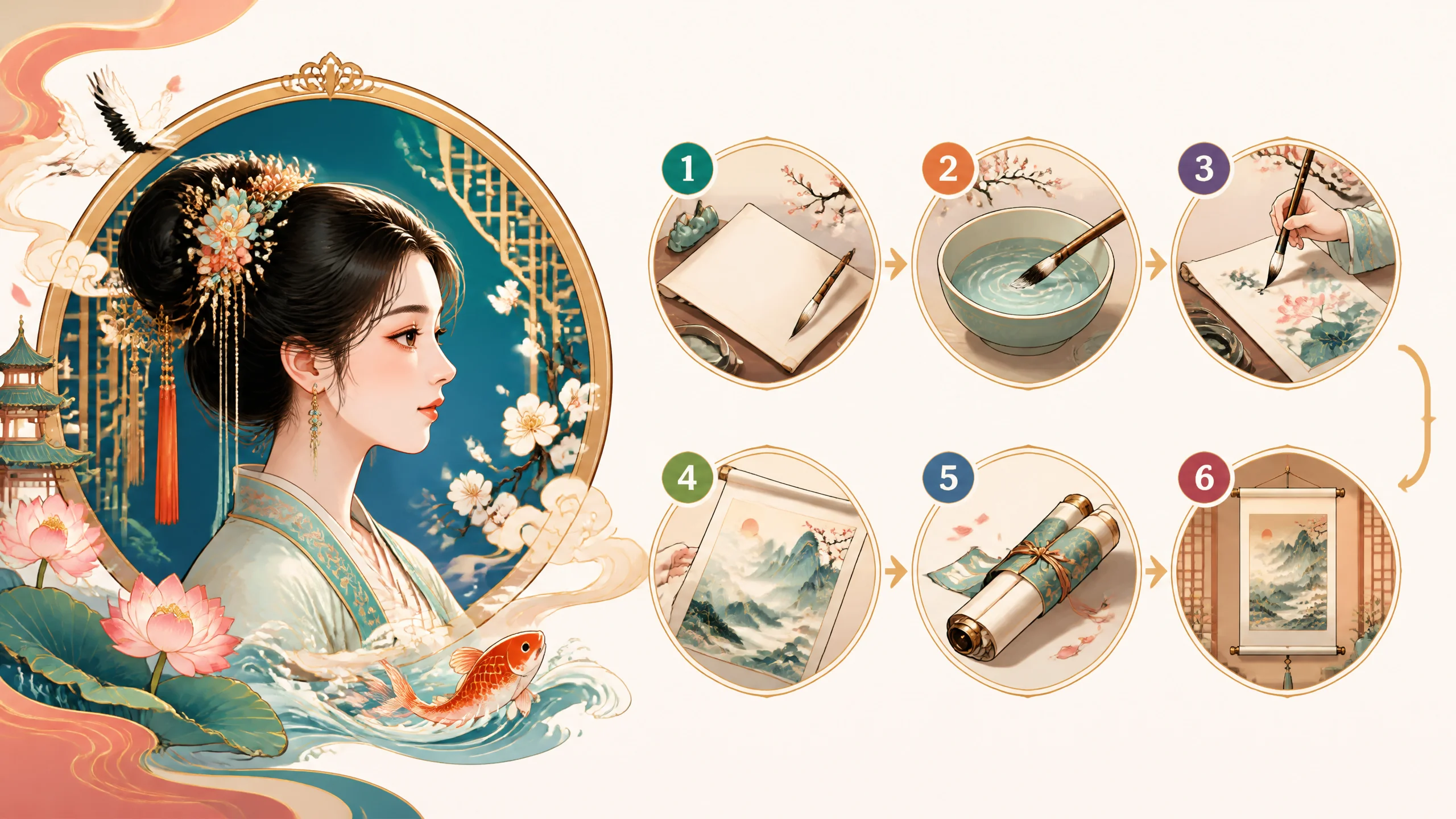 古风女头AI绘画怎么画？古风女性头像